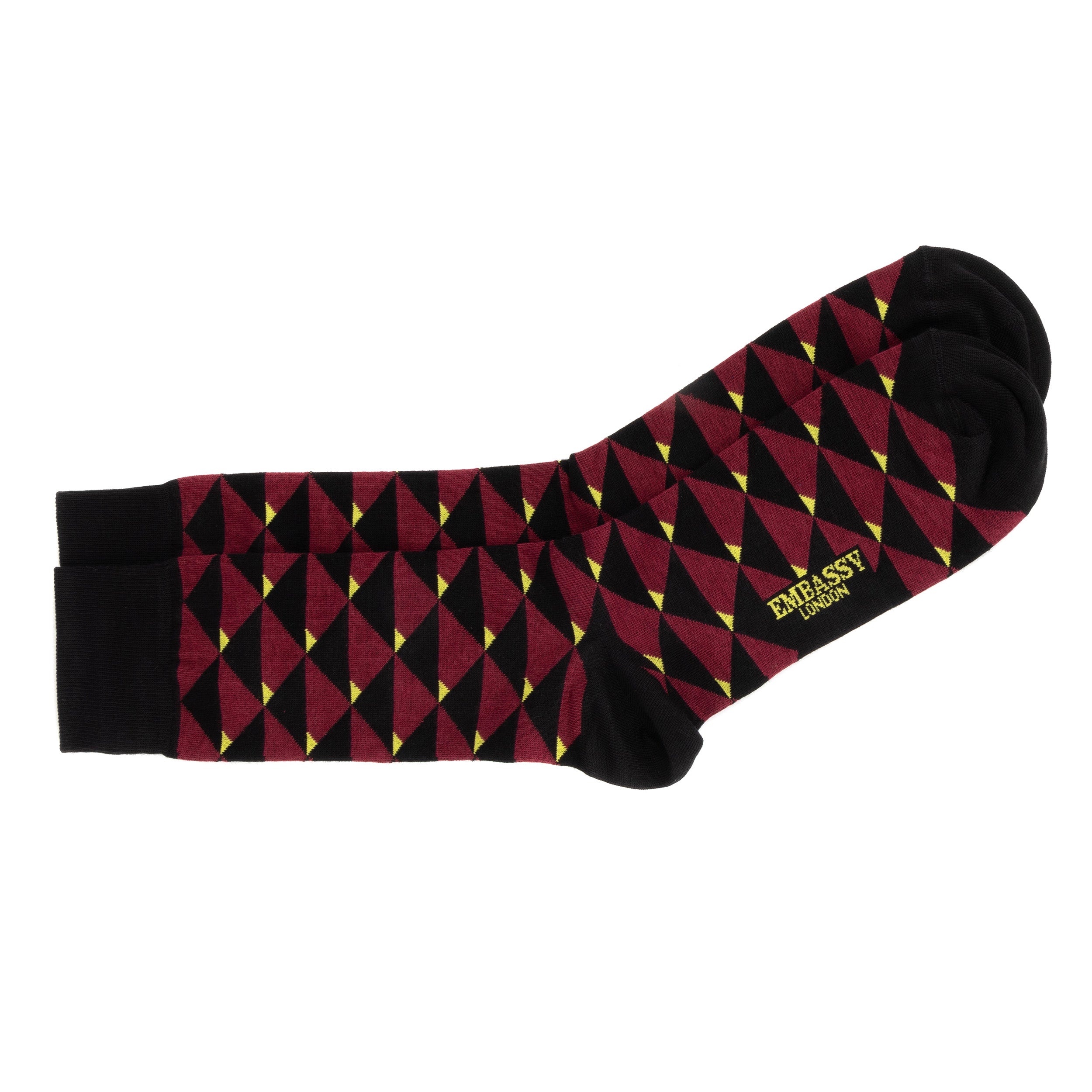 Toeblerone bordeaux - Men's cotton crew socks size UK 6 to 12 in burgundy