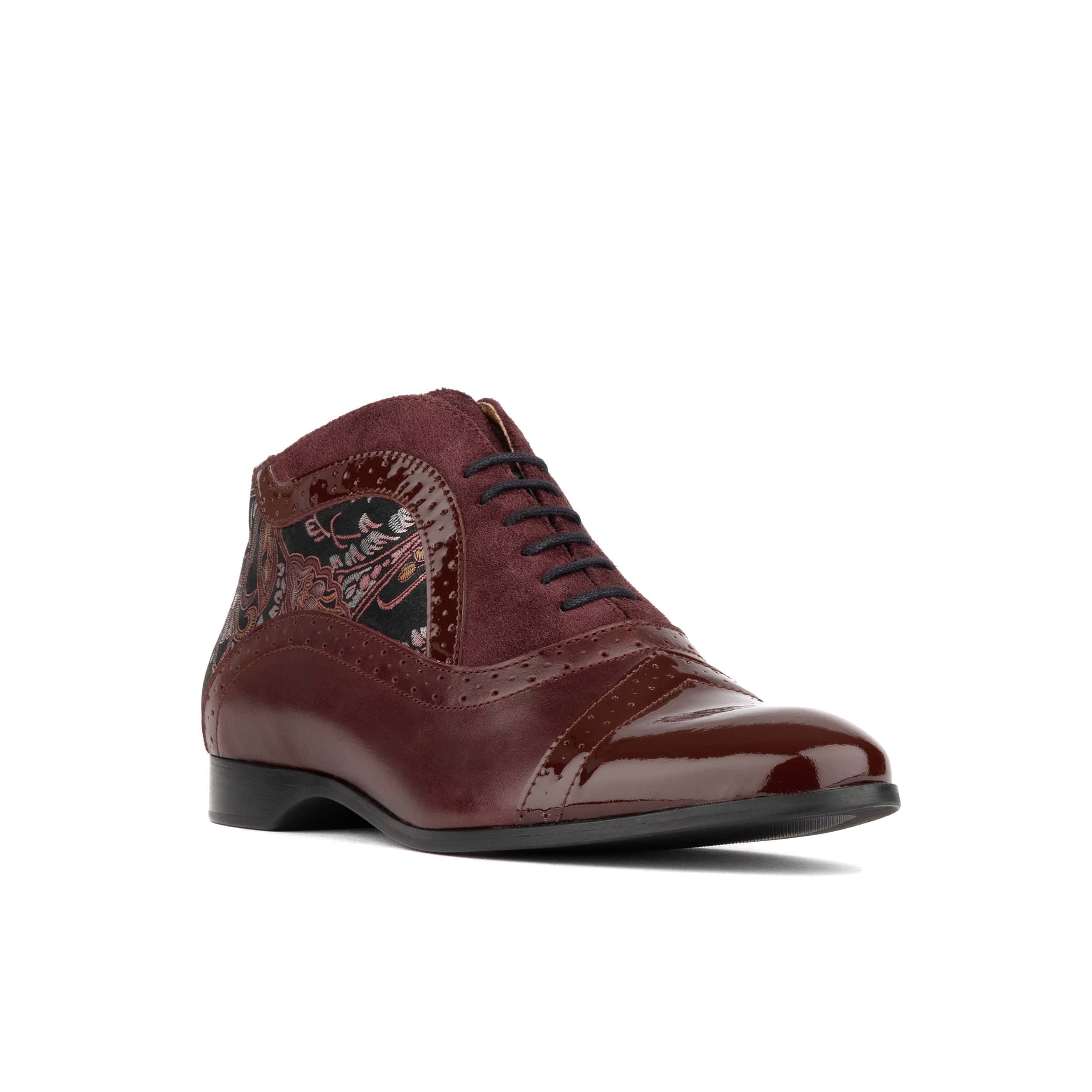 Jasmine - Burgandy - Women’s Leather Oxford Ankle Boot