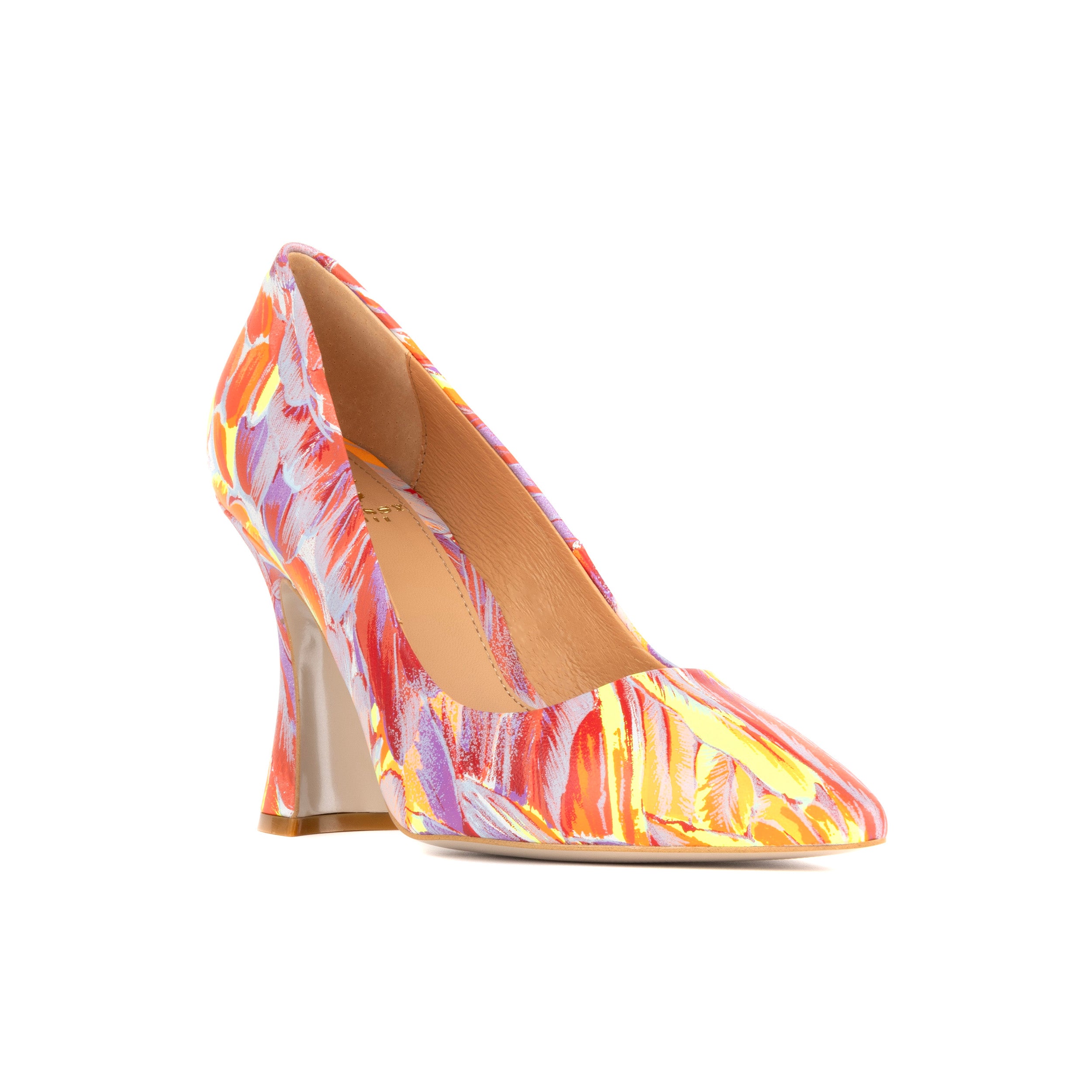 Emily Hollywood - Flamingo - Women's pointed 4 inch pump in bright colours leather