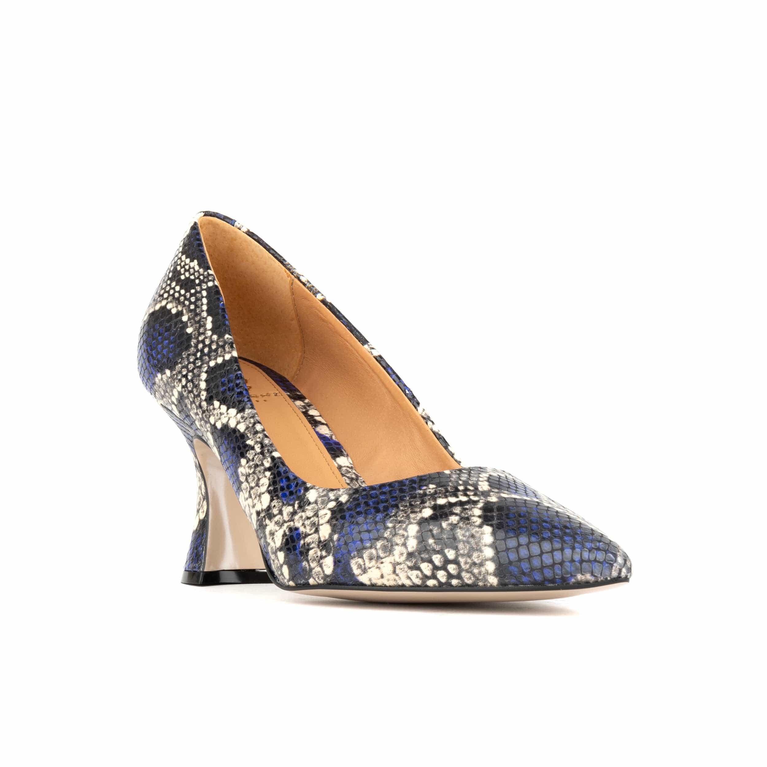 Sophia Hollywood - Blue Snake - Women’s Blue Snakeskin Leather Pointed Pump