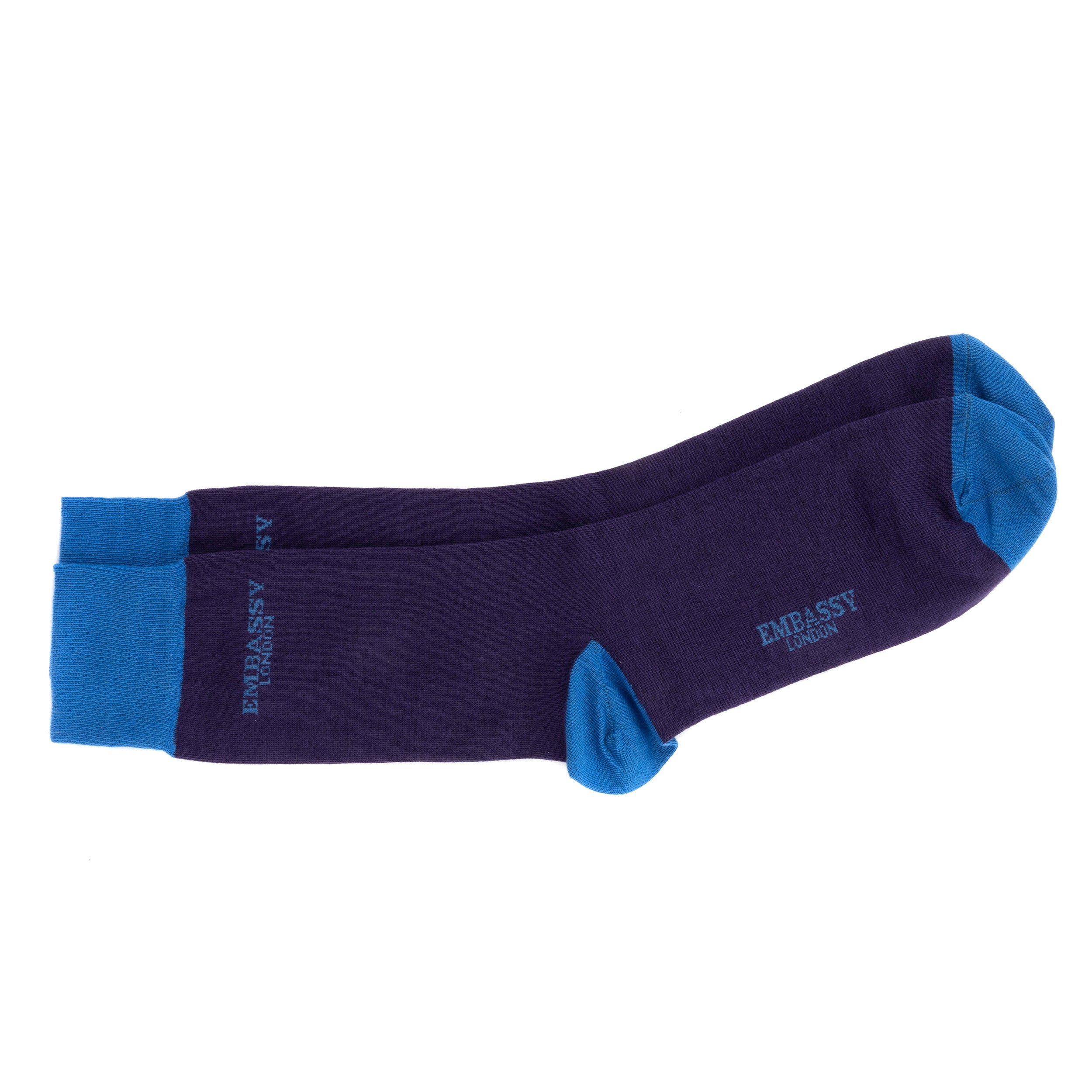 Heel hero blue blue - Women's cotton crew socks UK 3 to 7 in blue