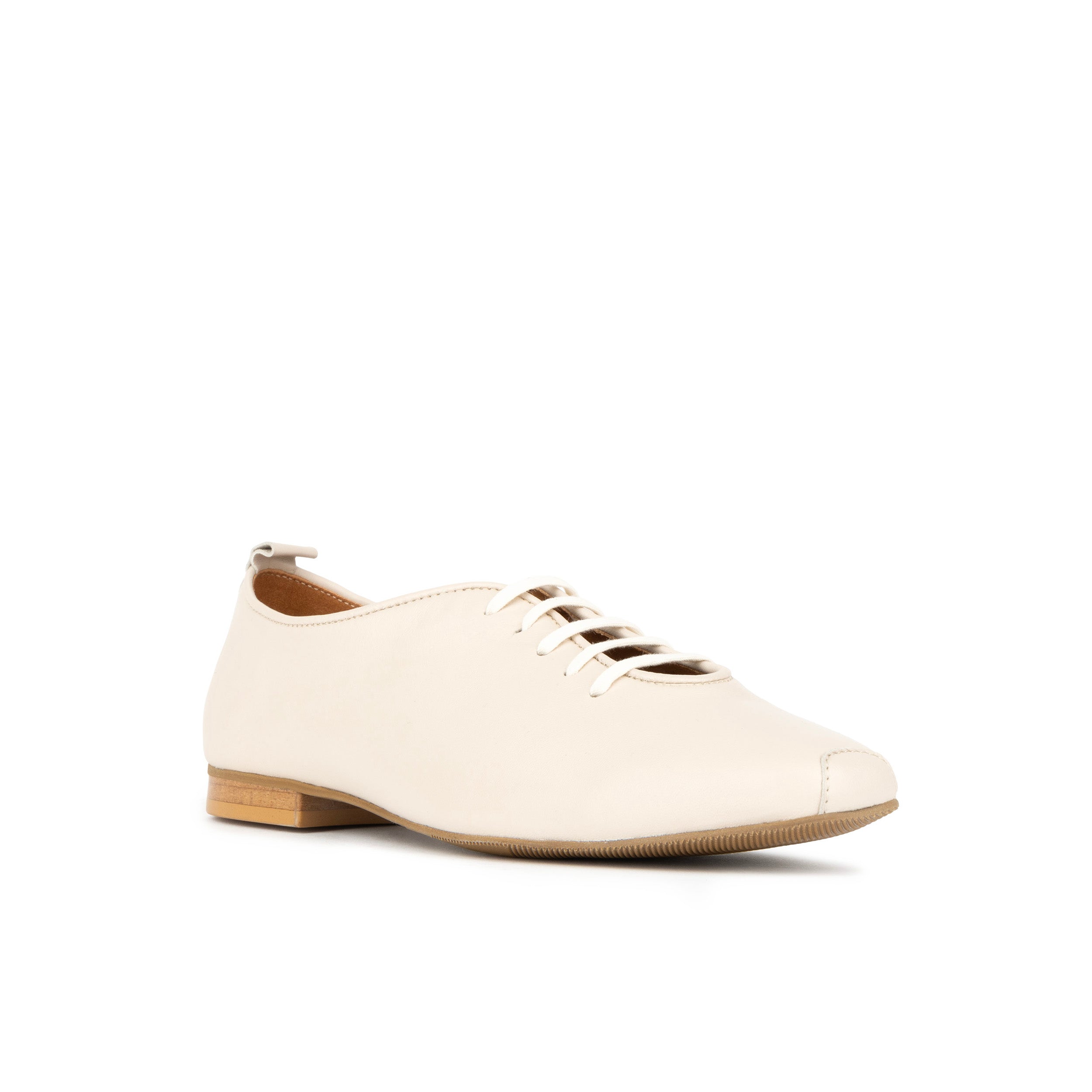 Skyline - Cream Suede - Women's Leather Lace Up Ballet Pump