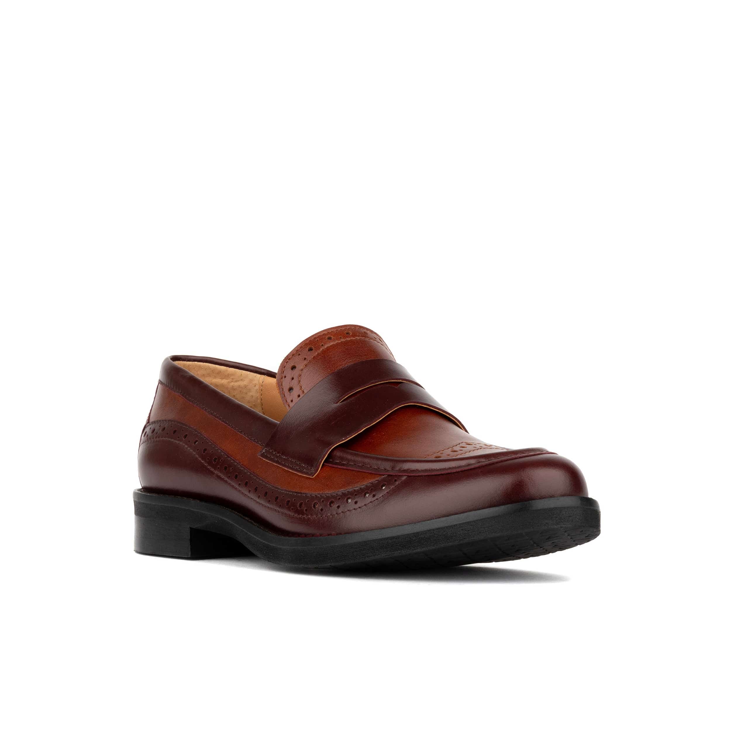 Angelina - Brown - Women's leather penny loafer