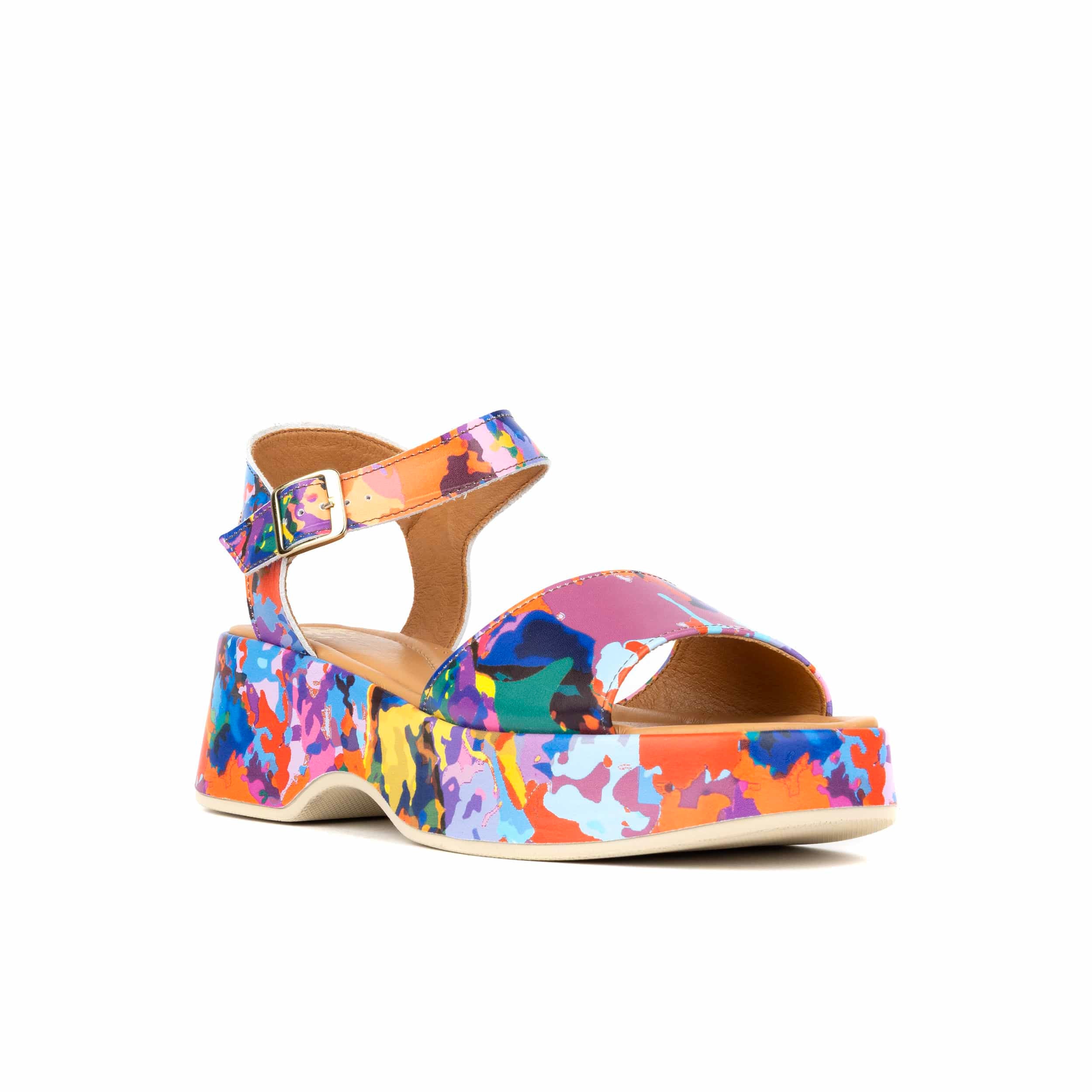 Palm Rise - Summer Colours - Women's Leather Platform Sandal