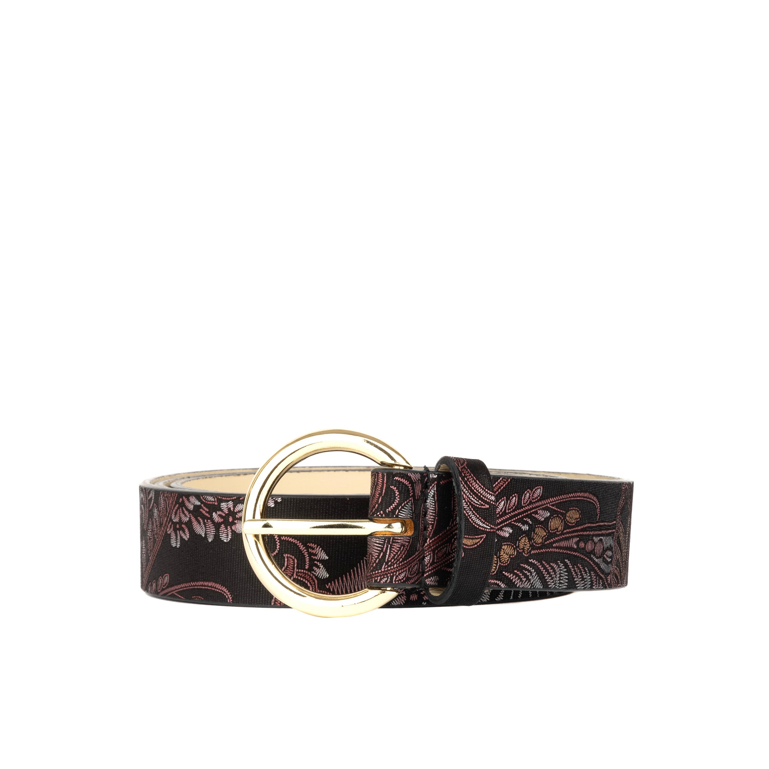 Emma - Burgundy Floral - Women's Italian leather belt