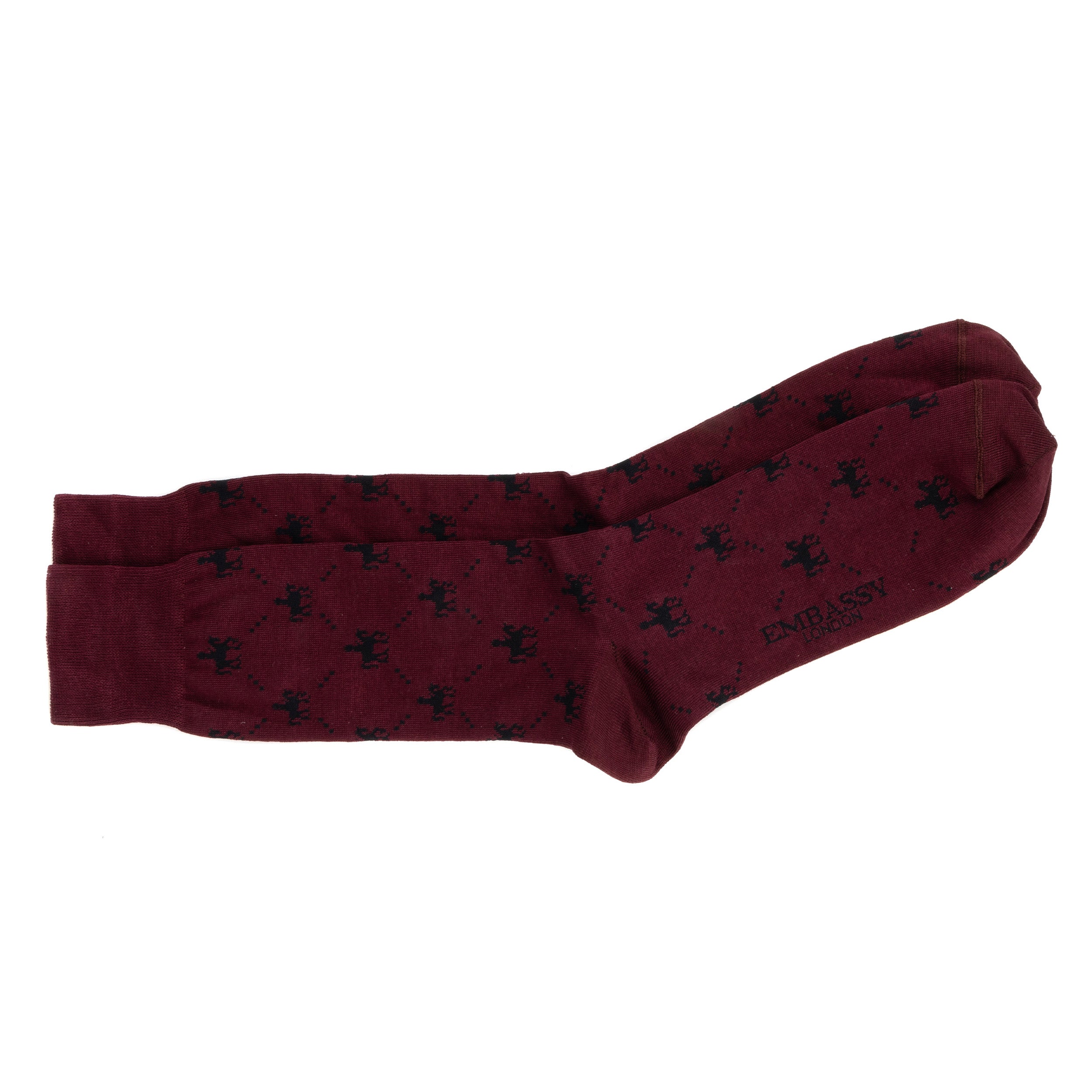 Footsie bordeaux - Women's cotton crew socks UK 3 to 7 in burgundy