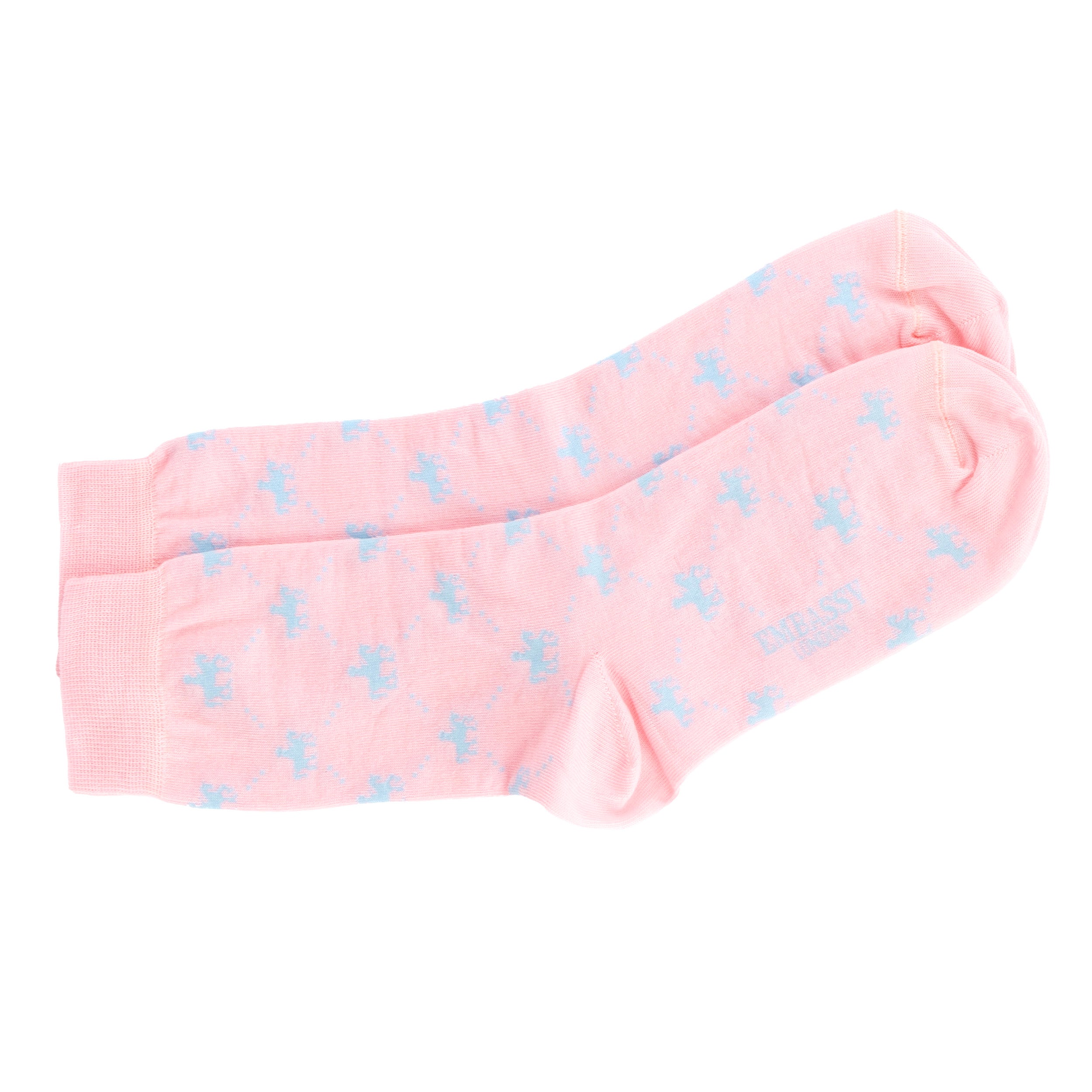 Footsie pink - Men's cotton crew socks size UK 6 to 12 in light pink