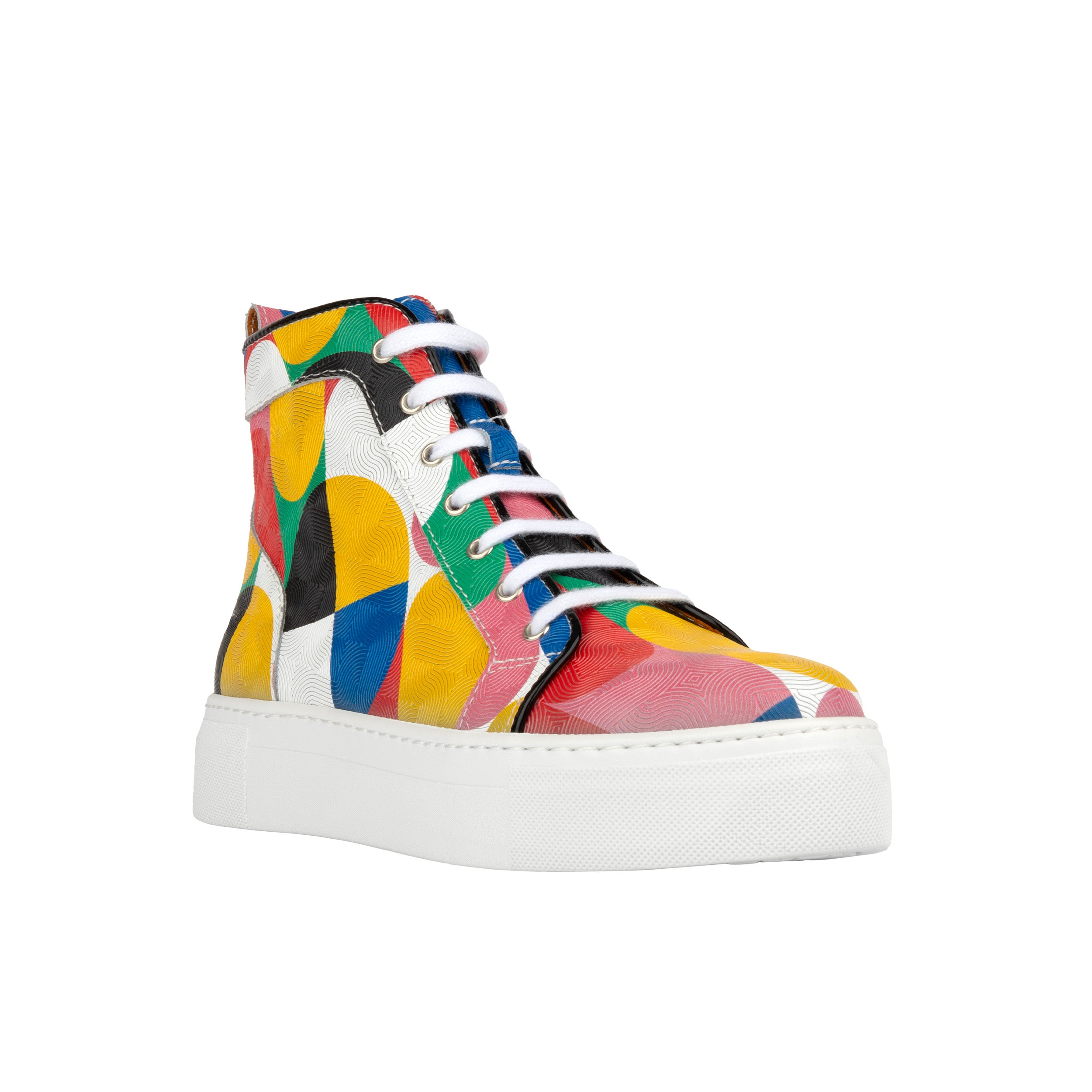 Camila High - Groovy - Women's white sole high top Italian leather trainer