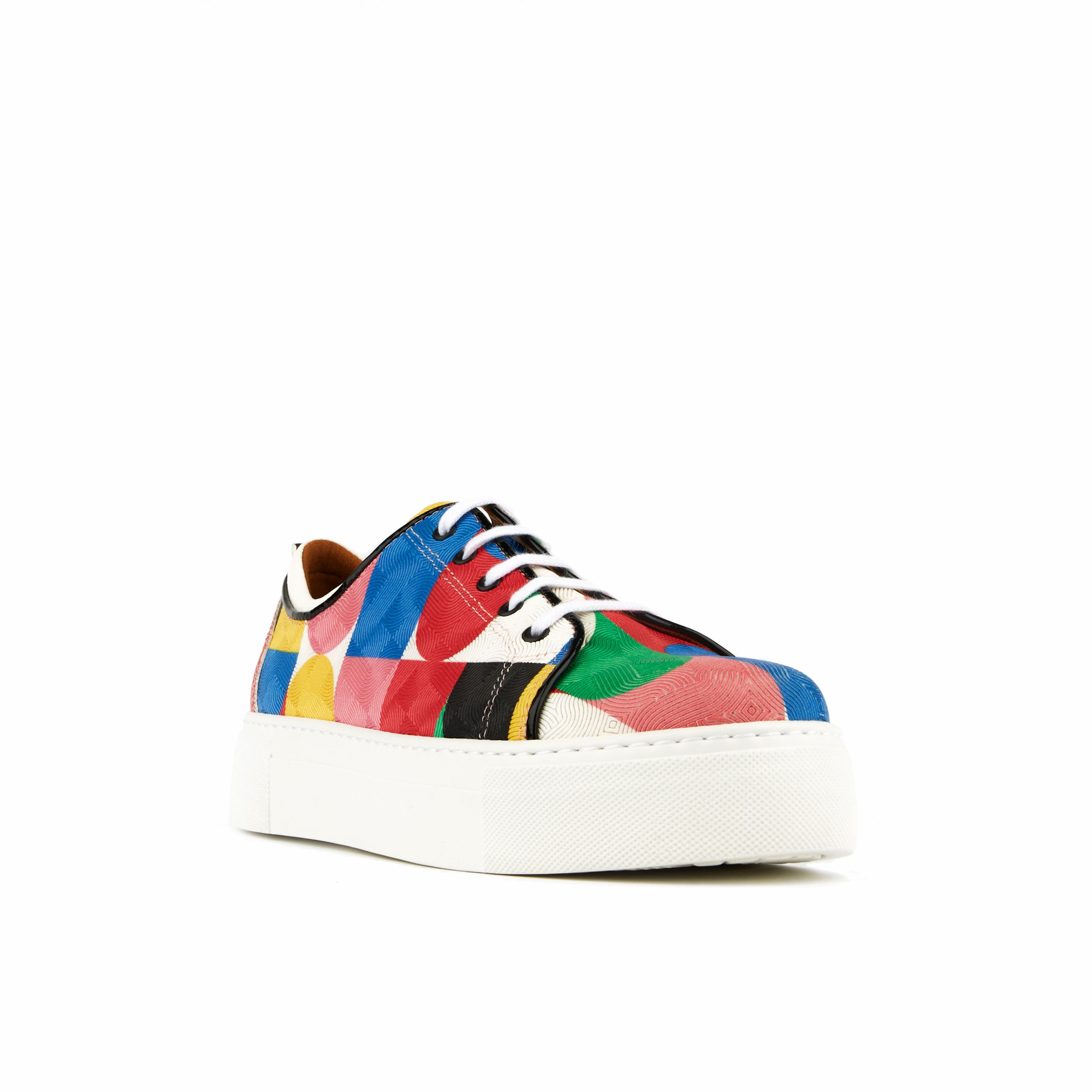 Camila - Groovy - Women's white sole trainer in colourful Italian leather