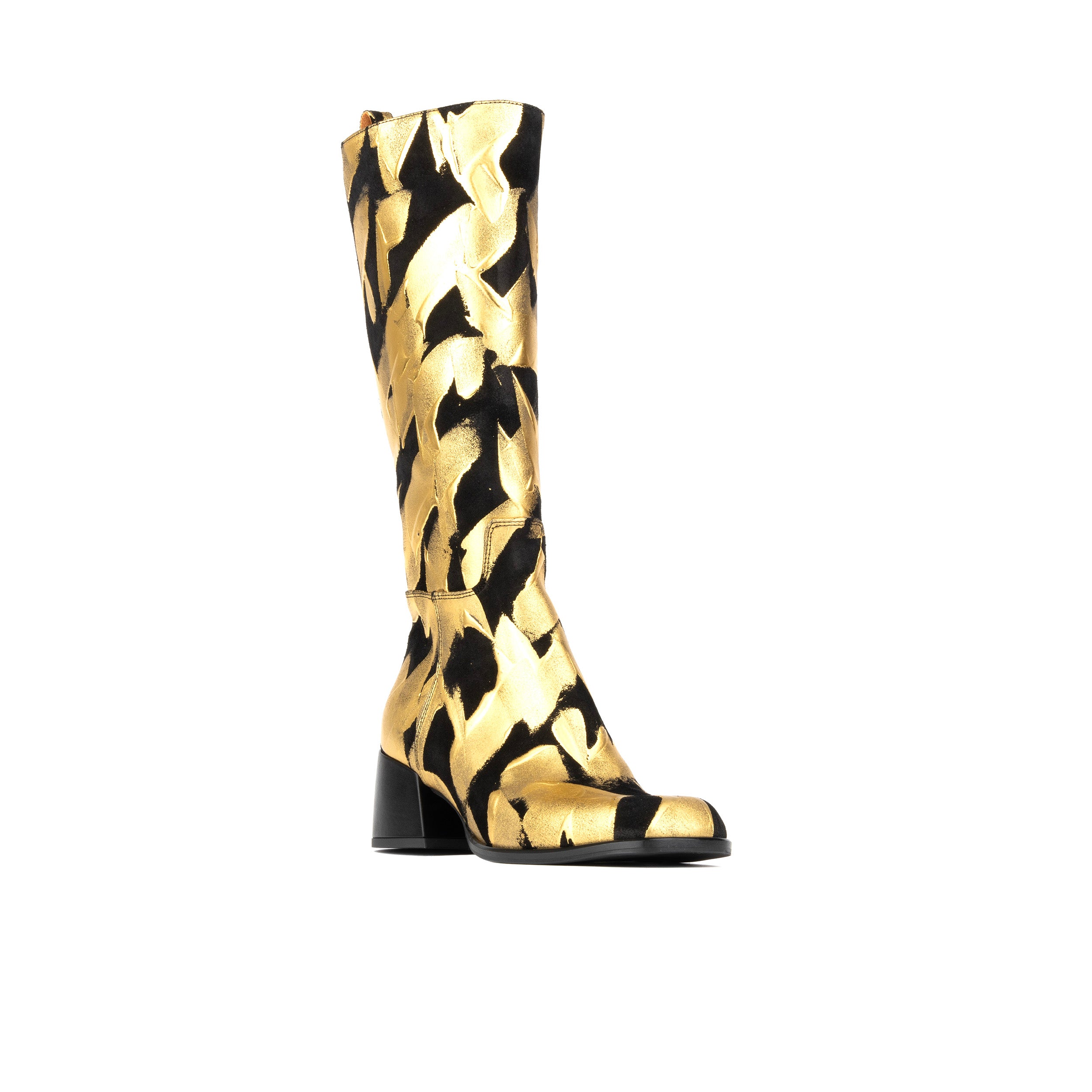 GoGo - Gold & Black - Women's Long Boots