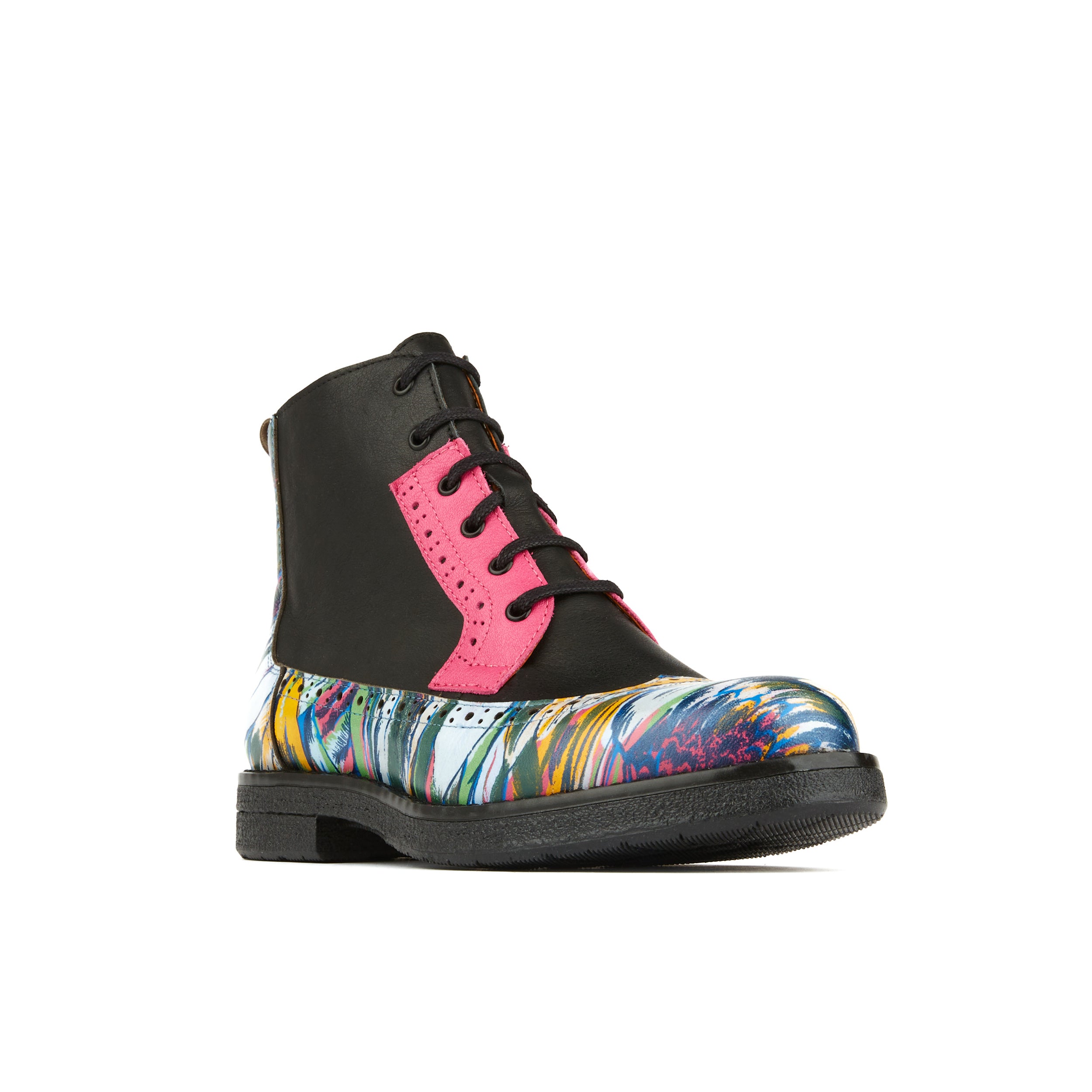 Hatter - Dark Flamingo - Women's Italian leather ankle boot in vibrant colours