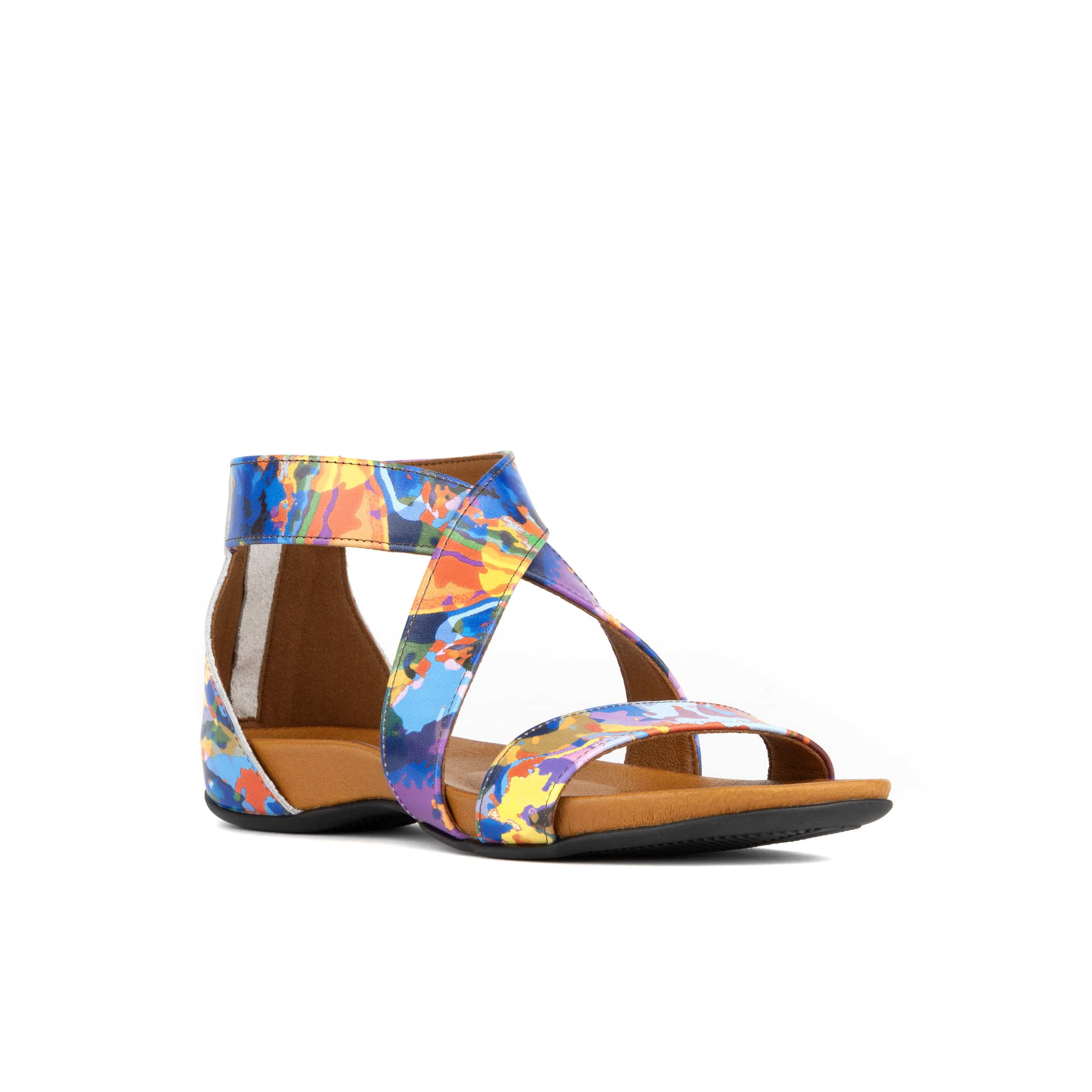 Isabella - Summer Colours - Women's cross strap sandal with covered heel