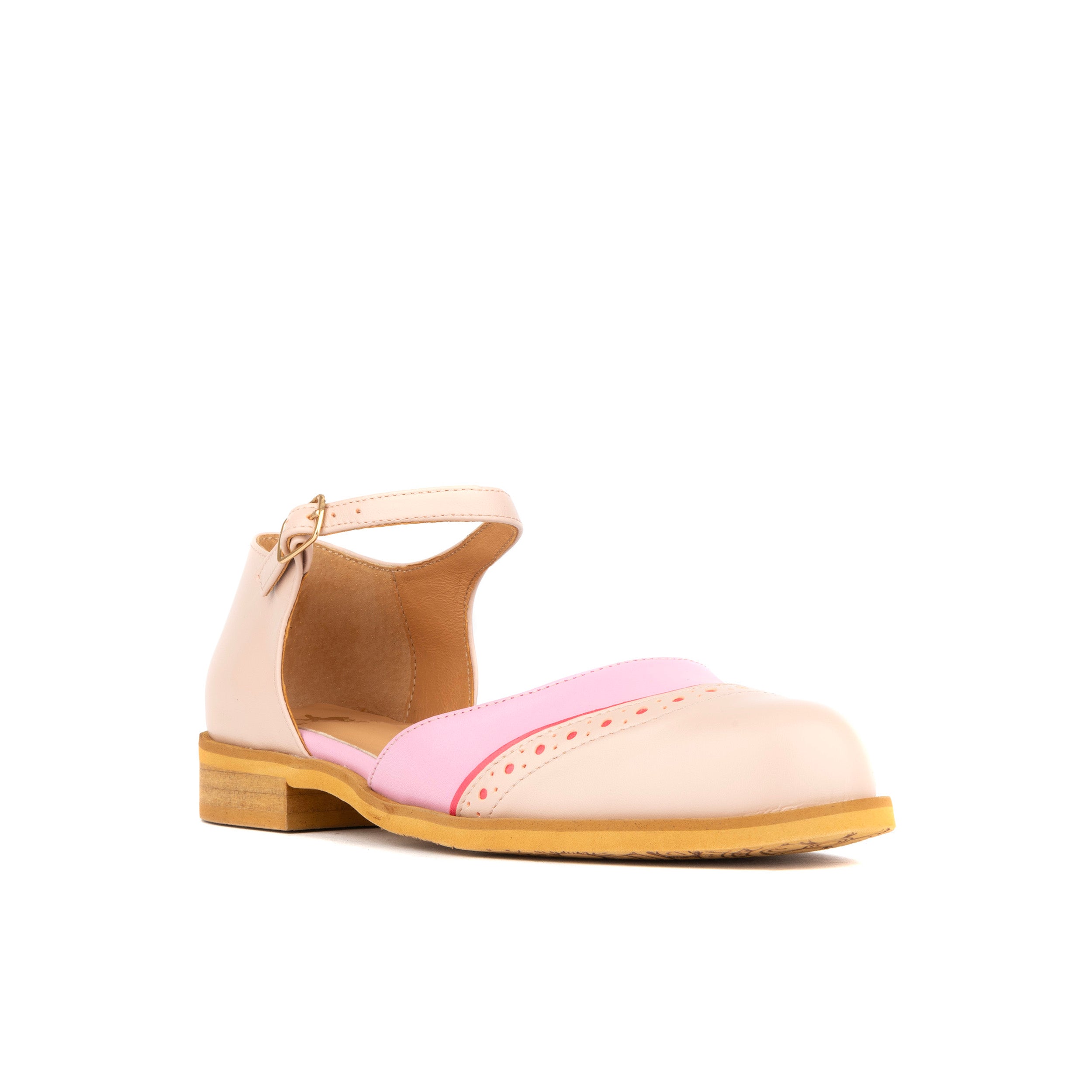 Gigot - Pink & Pastel - Women's round toe and closed heel sandal in pastel leather