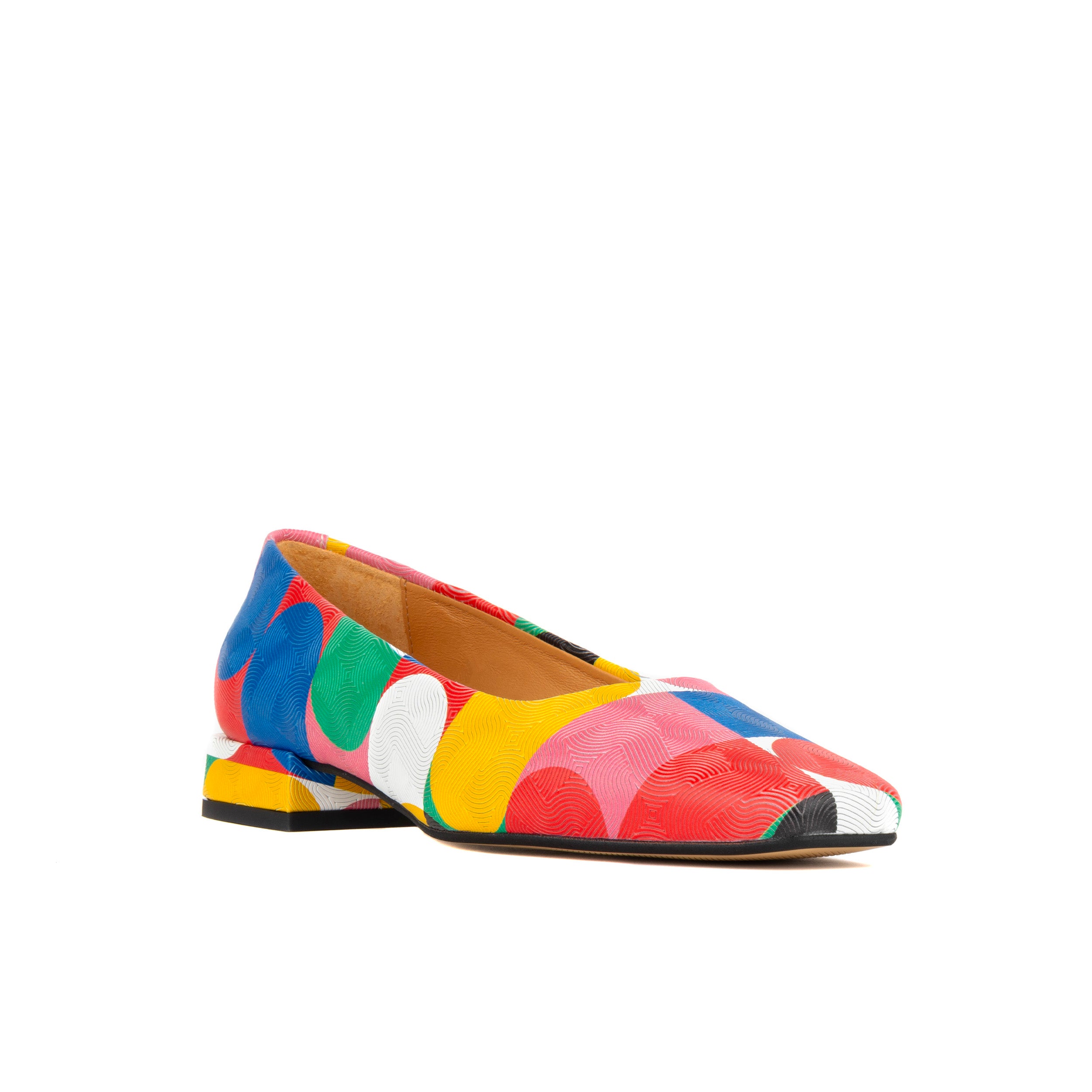 Ballerina - Groovy - Women's low heel square toe pump in vibrant Italian leather