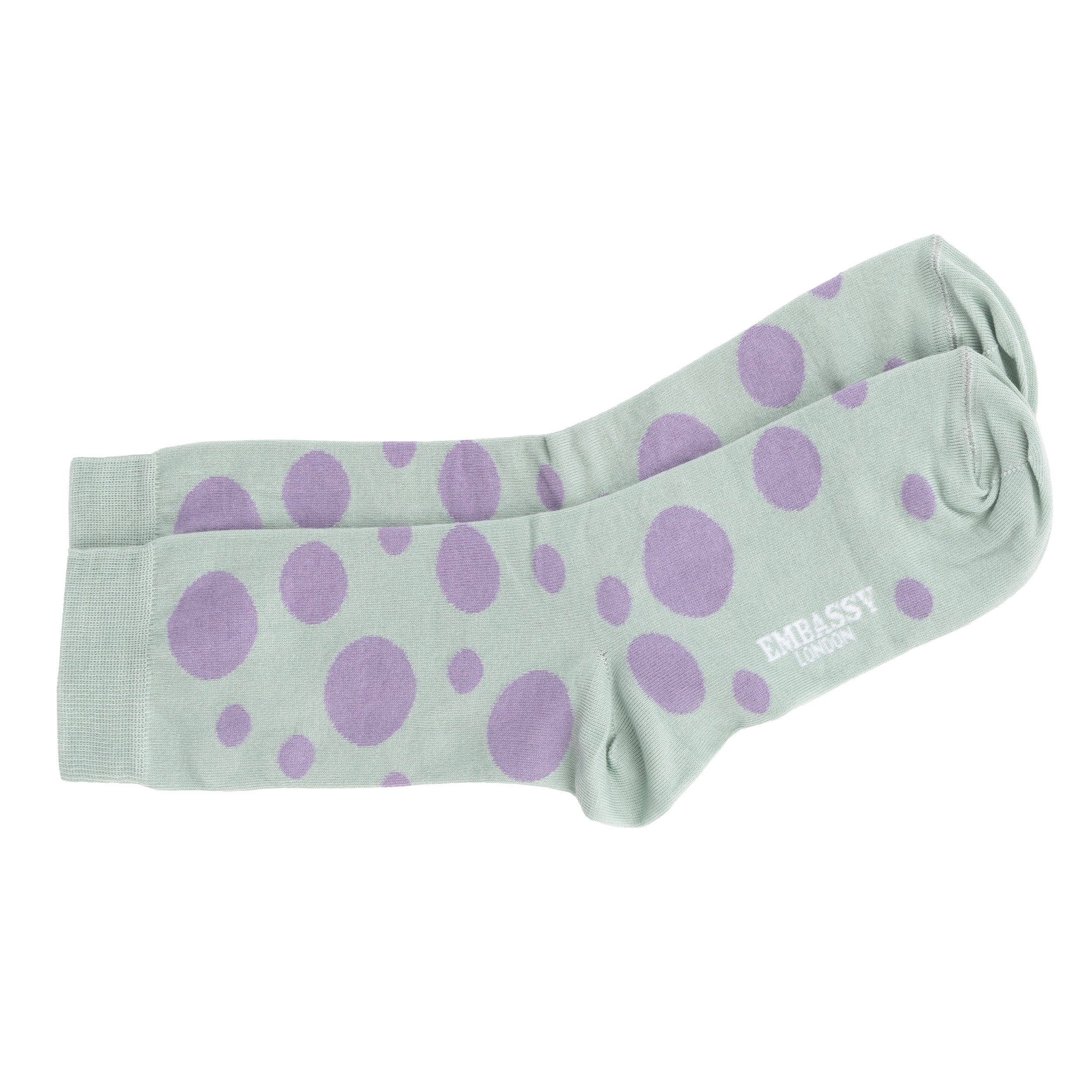 Footloose Pastel Dots - Men's cotton socks size UK 6 to 12 in pastel polka dots