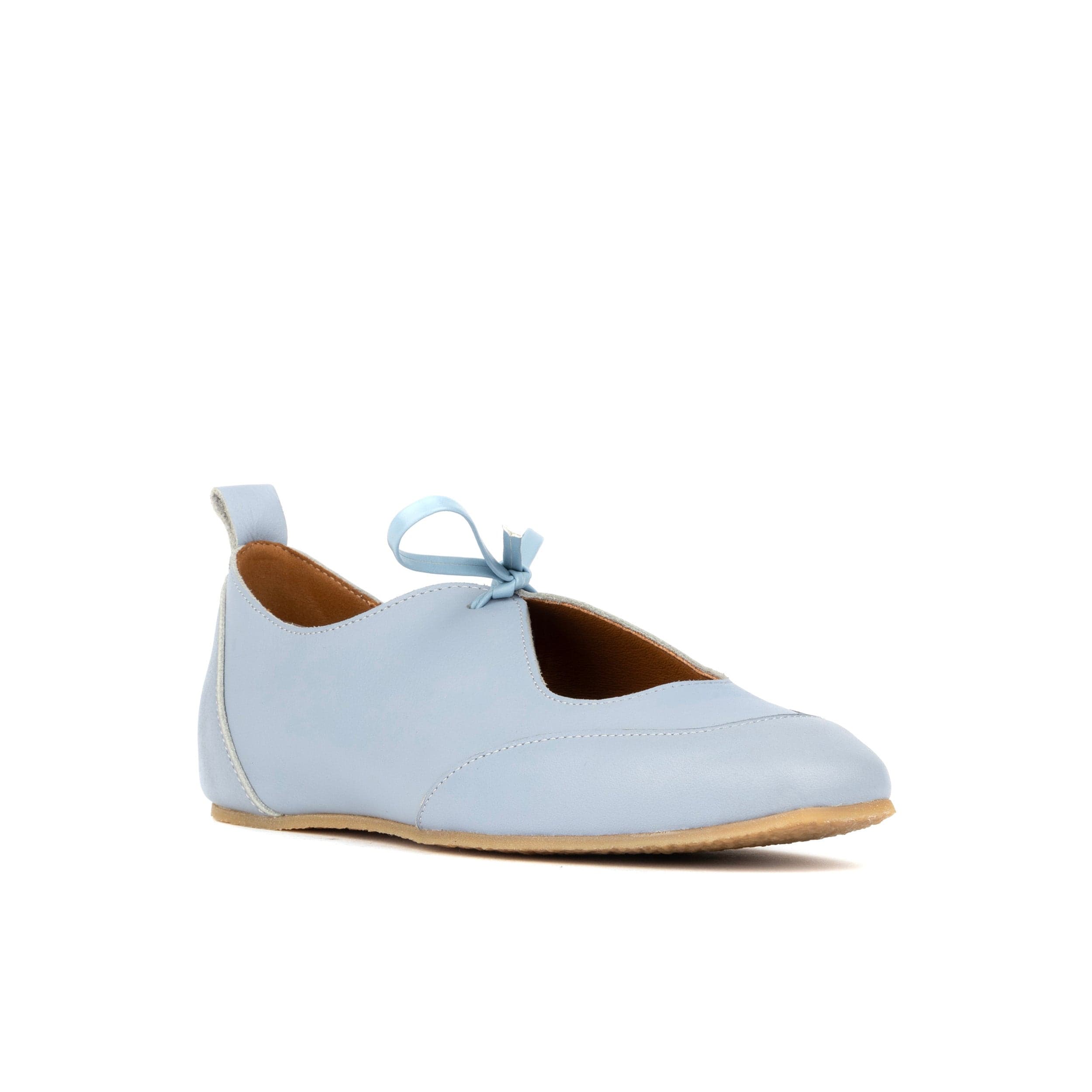 Kyoto - Light Blue - Women's Leather Lace Up Ballet Pump