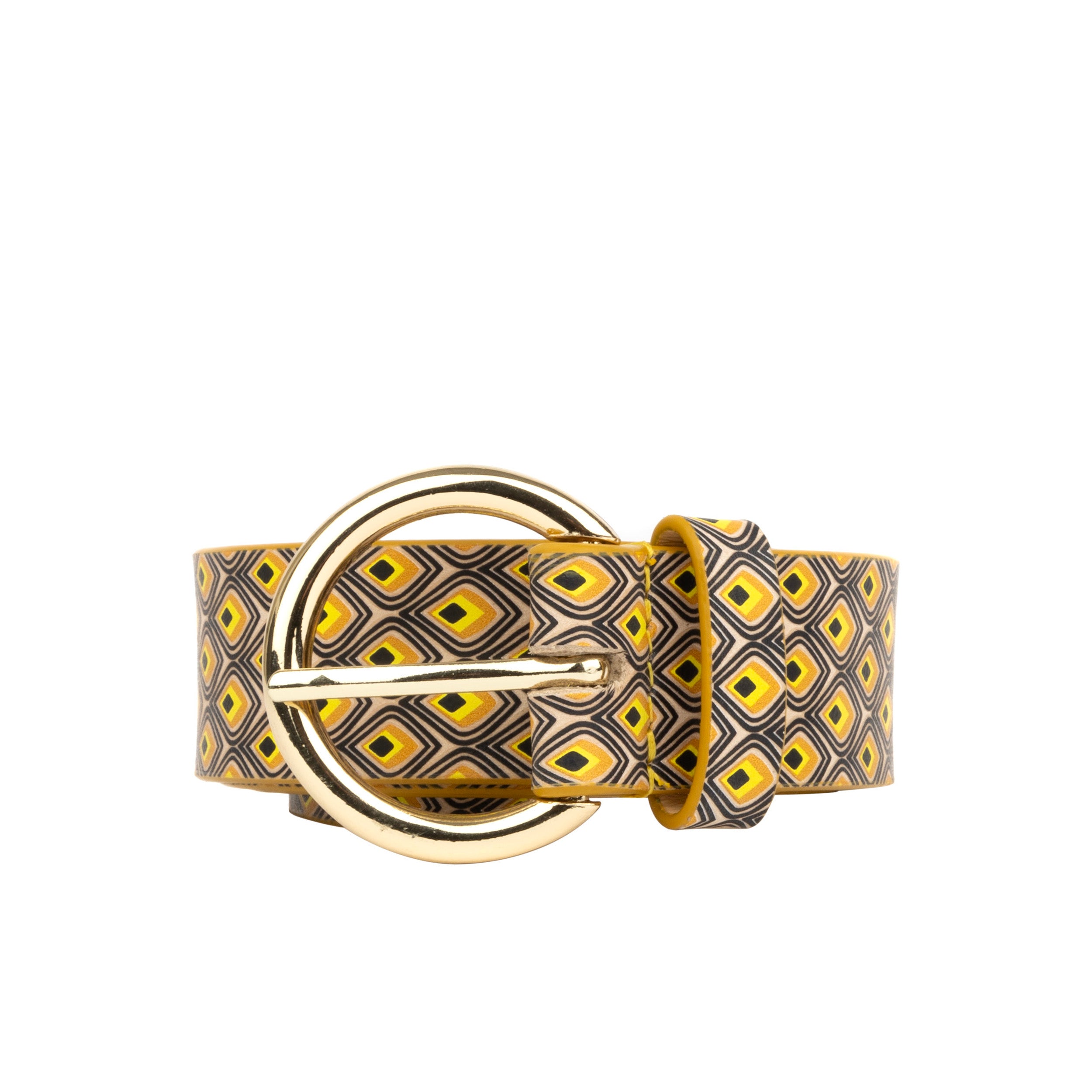 Emma - Black & Yellow - Women's Italian leather belt