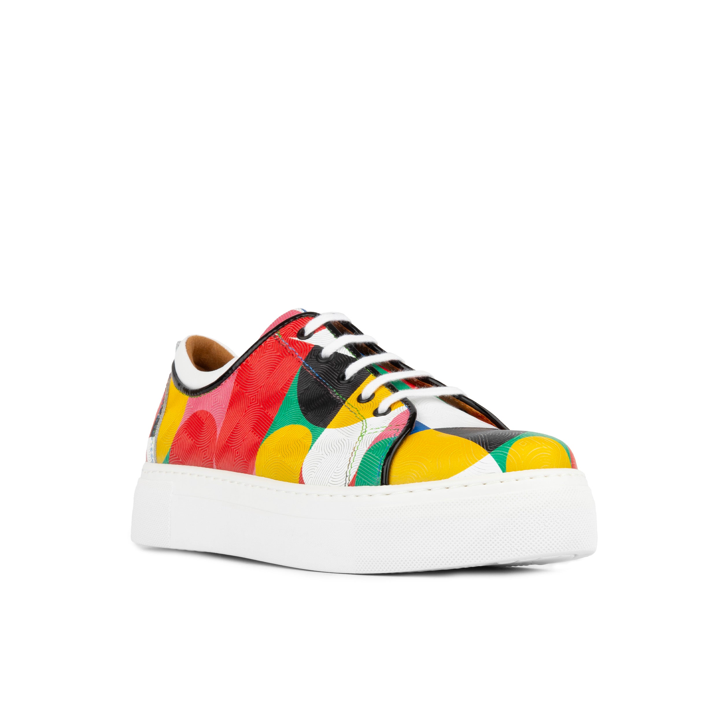 Camila - Groovy - Women's white sole trainer in colourful Italian leather