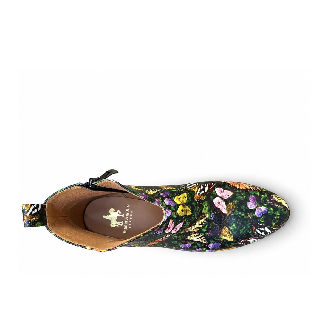 Iris - Butterfly - Women's leather side zip ankle boot with soft insoles