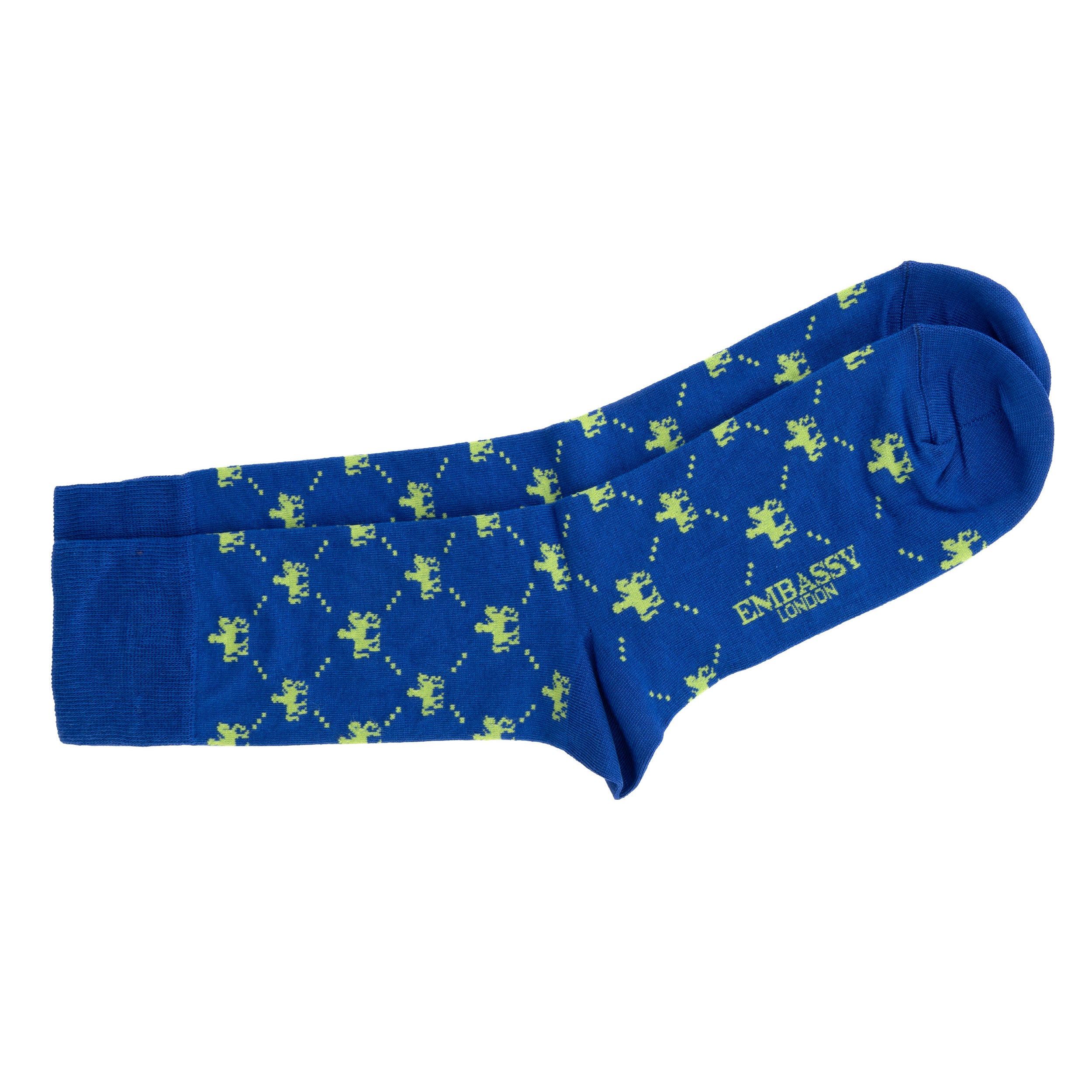 Footsie - Blue - Women's cotton crew socks UK 3 to 7 in blue