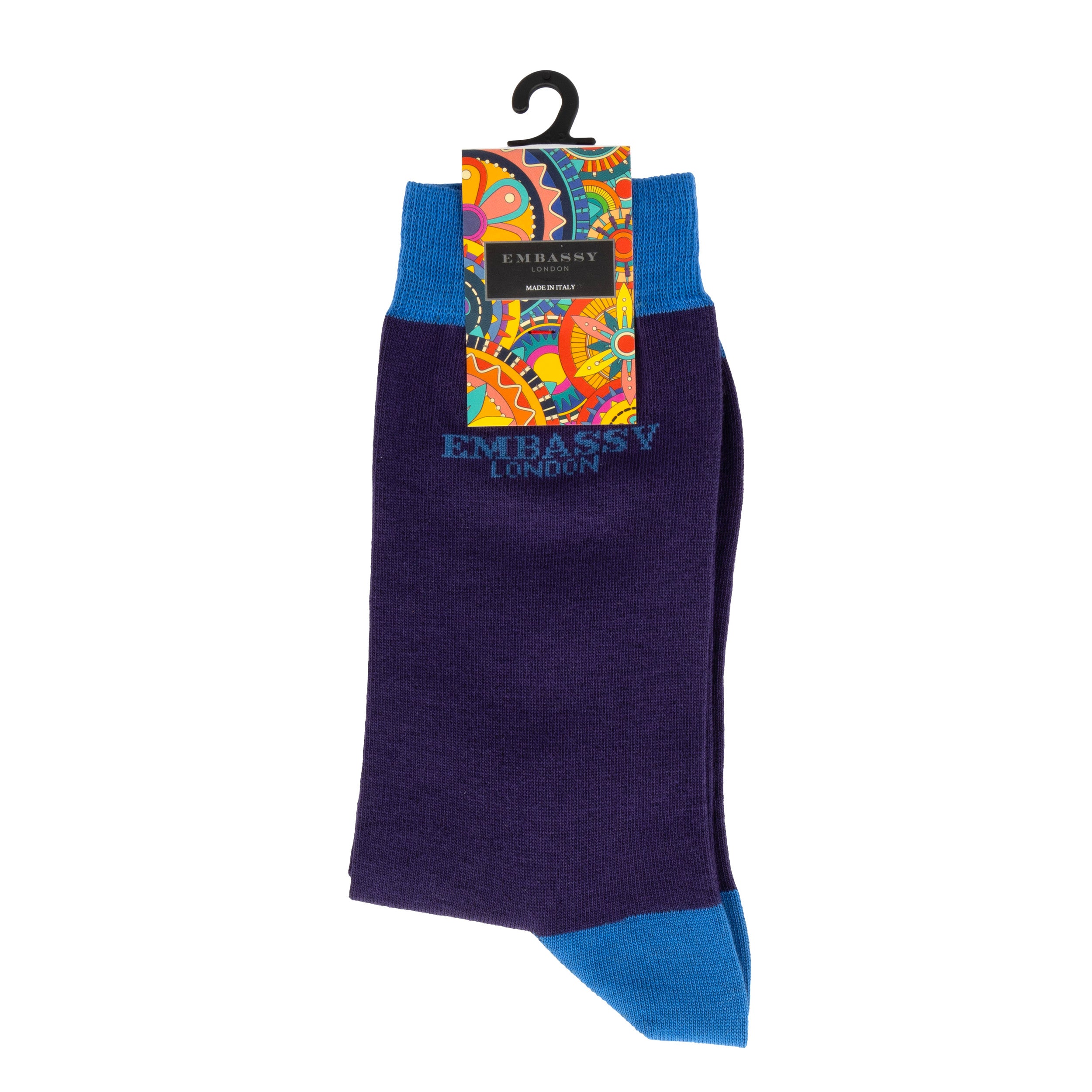 Heel Hero - Blue Blue - Women's cotton crew socks UK 3 to 7 in blue