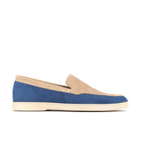 Gareth - Cream & Blue - Men’s two Tone Suede Loafer