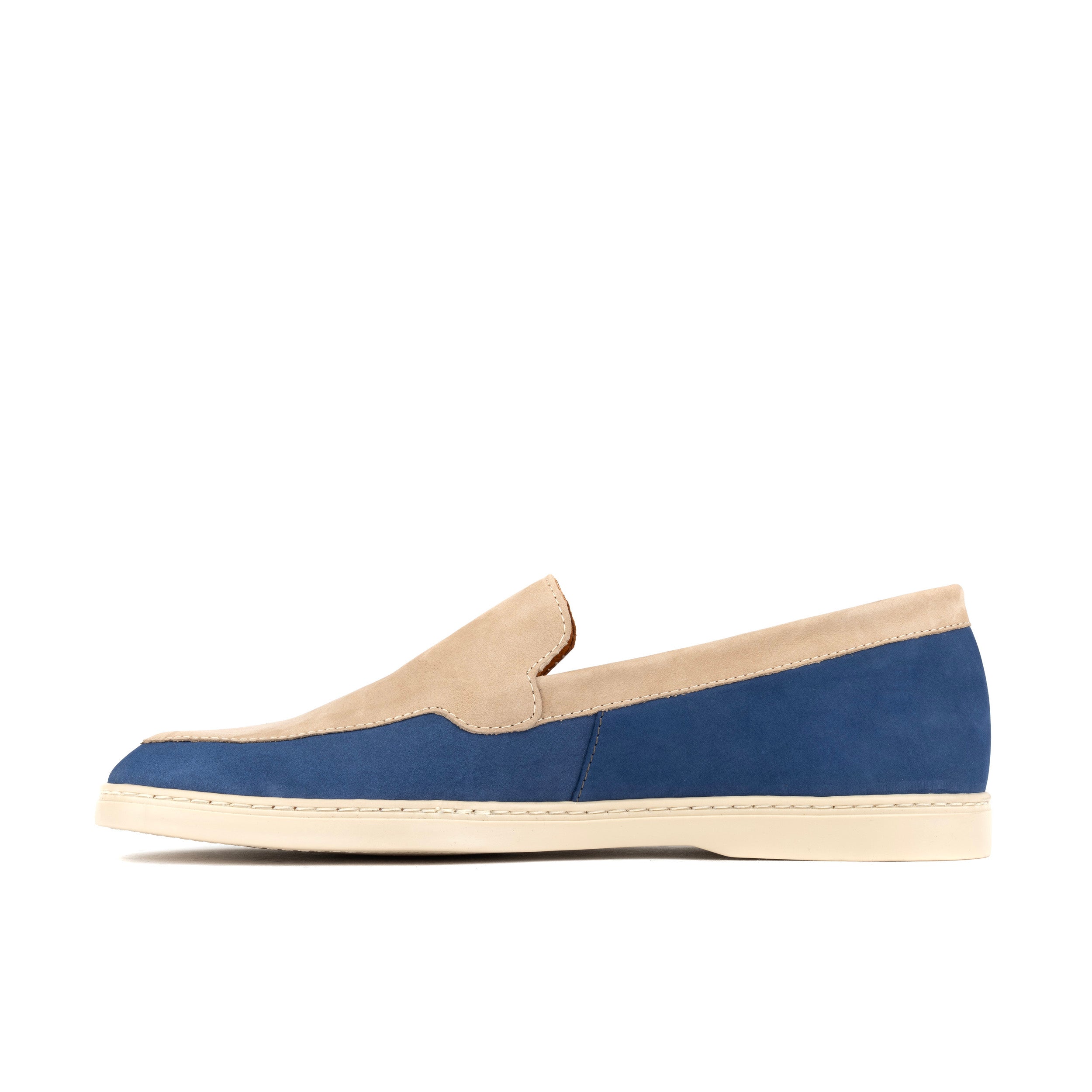 Gareth - Cream & Blue - Men’s two Tone Suede Loafer