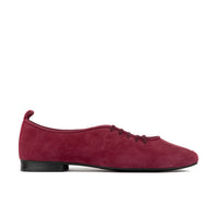 Skyline - Burgundy - Women's Suede Lace Up Ballet Pump