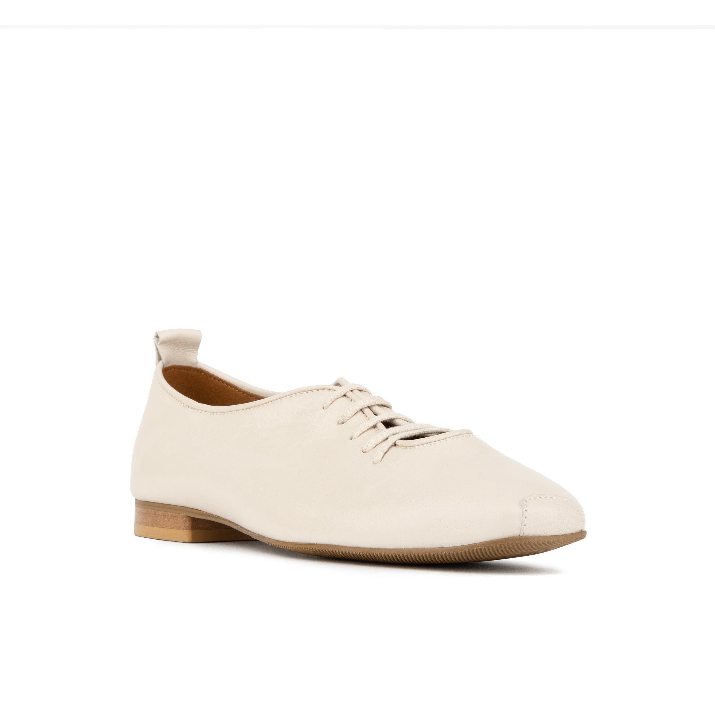 Skyline - Cream Suede - Women's Leather Lace Up Ballet Pump