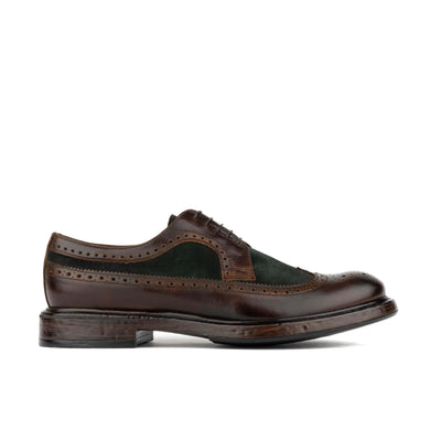 Elwood - Khaki & Brown - Men's Leather Brogue Shoe