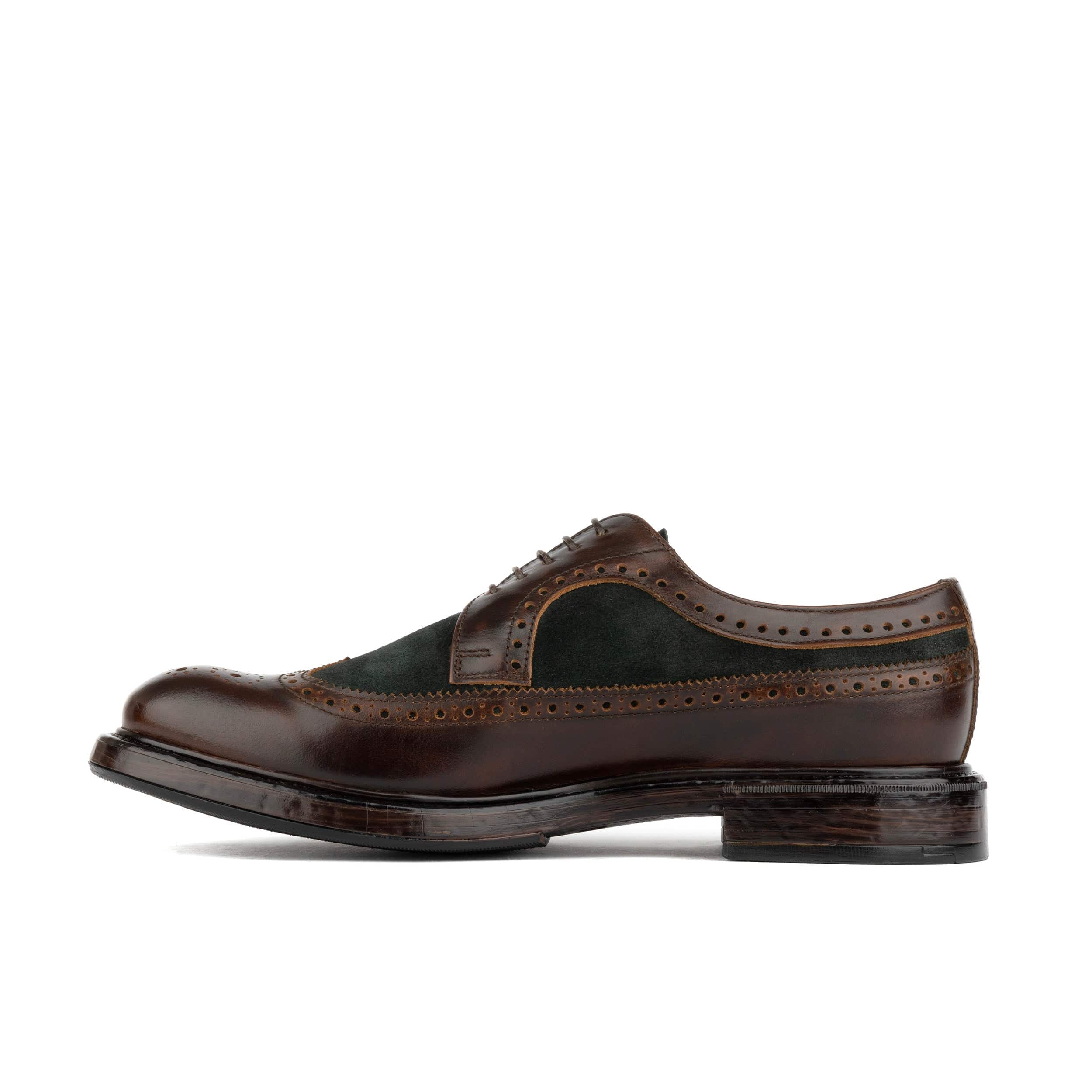 Elwood - Khaki & Brown - Men's Leather Brogue Shoe