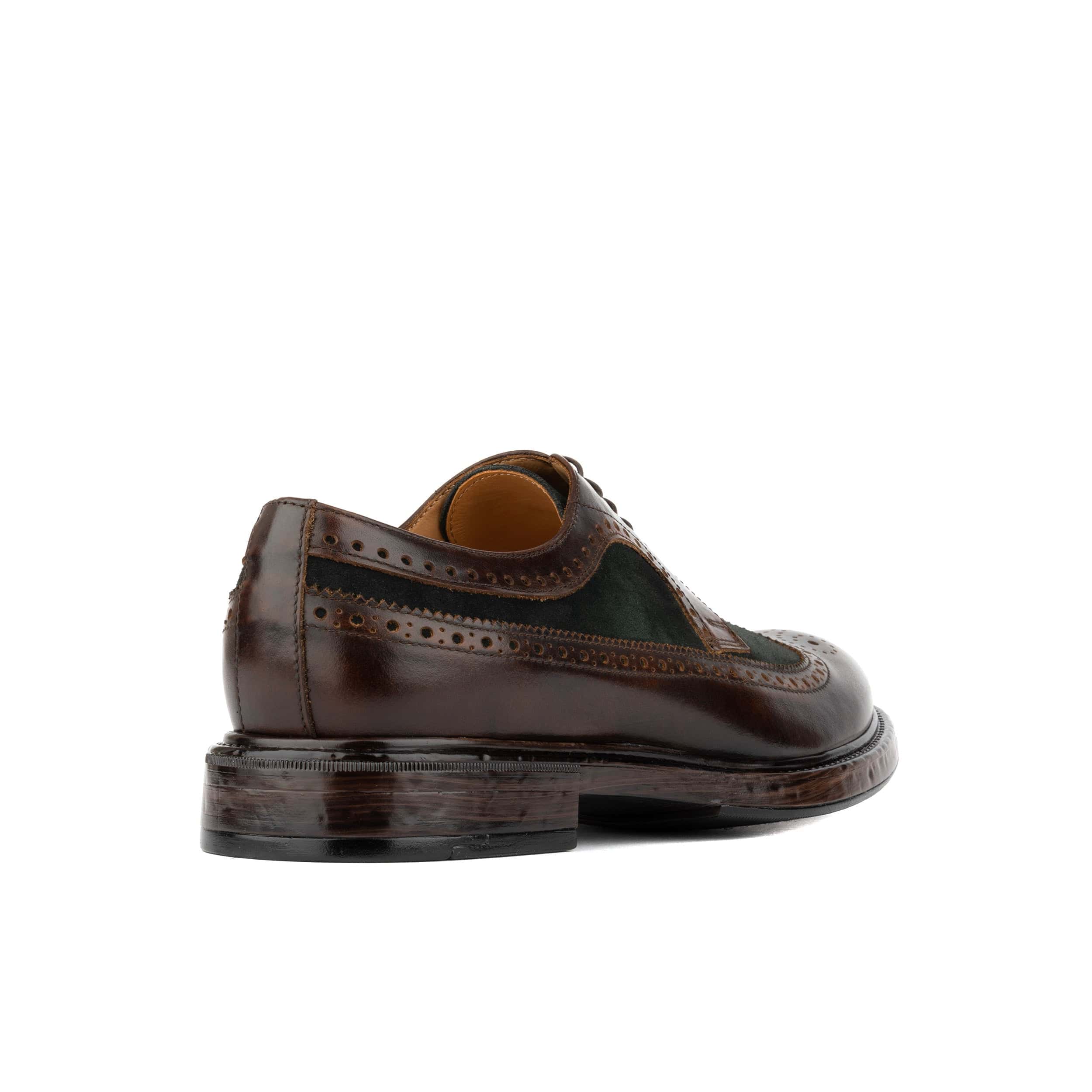 Elwood - Khaki & Brown - Men's Leather Brogue Shoe