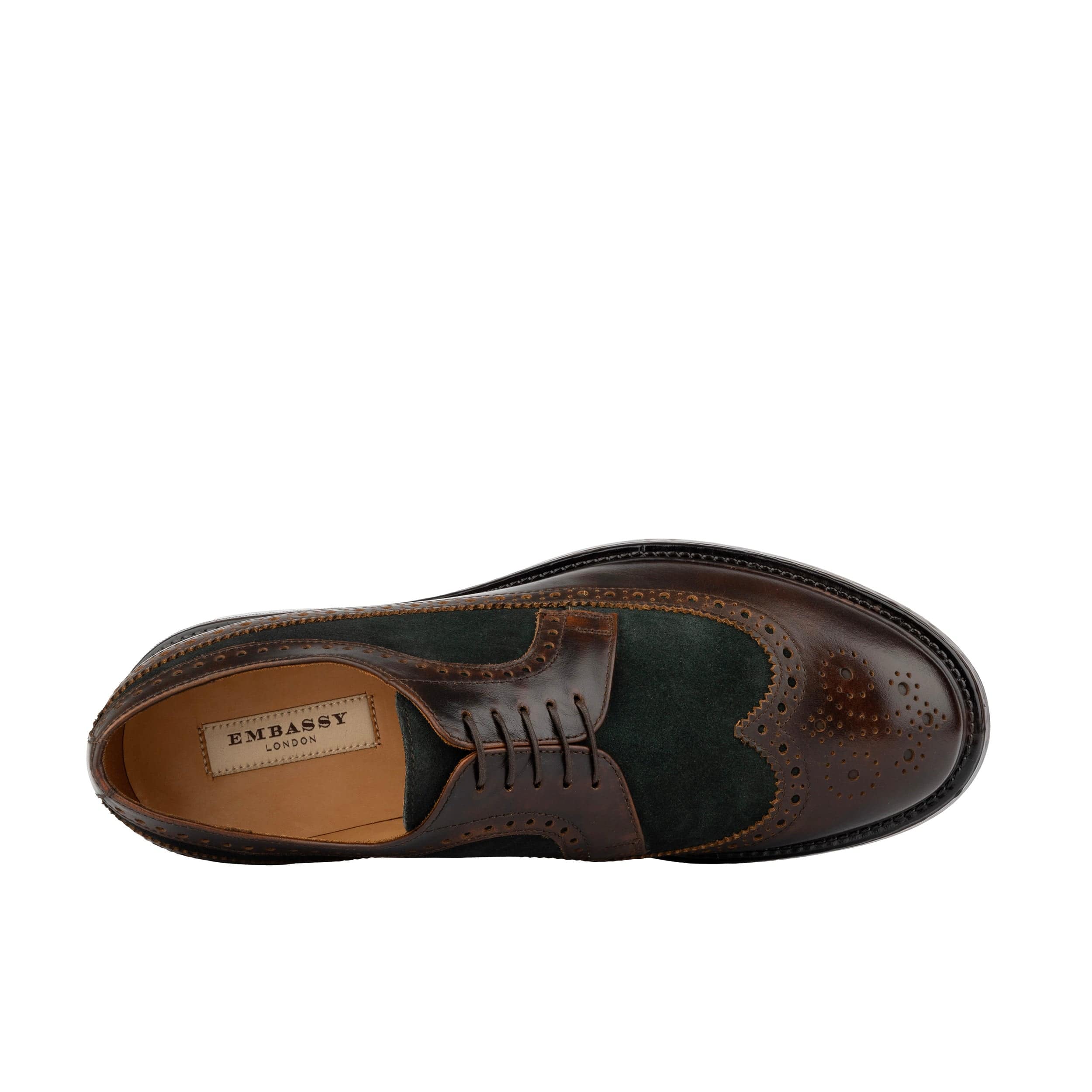 Elwood - Khaki & Brown - Men's Leather Brogue Shoe