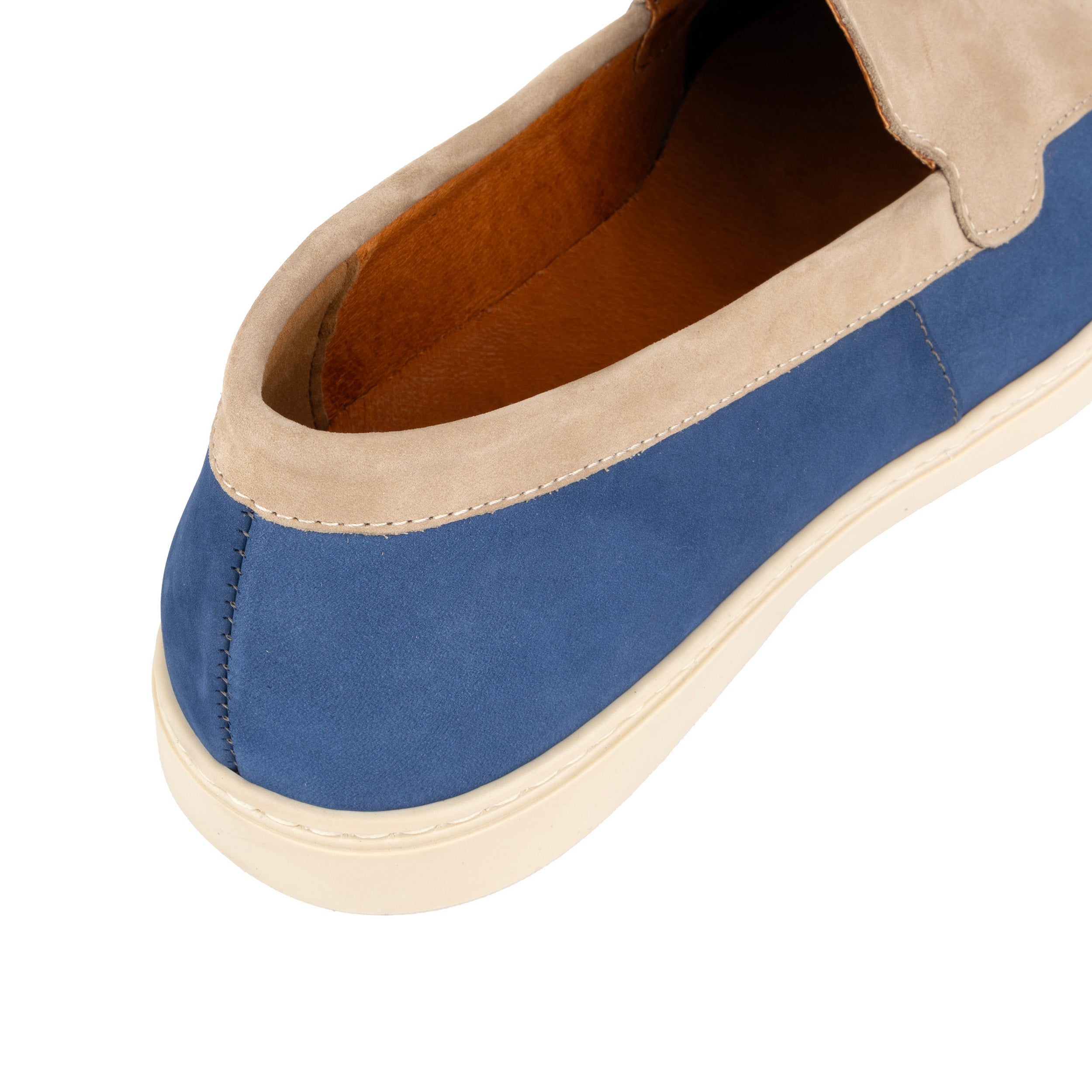 Gareth - Cream & Blue - Men’s two Tone Suede Loafer