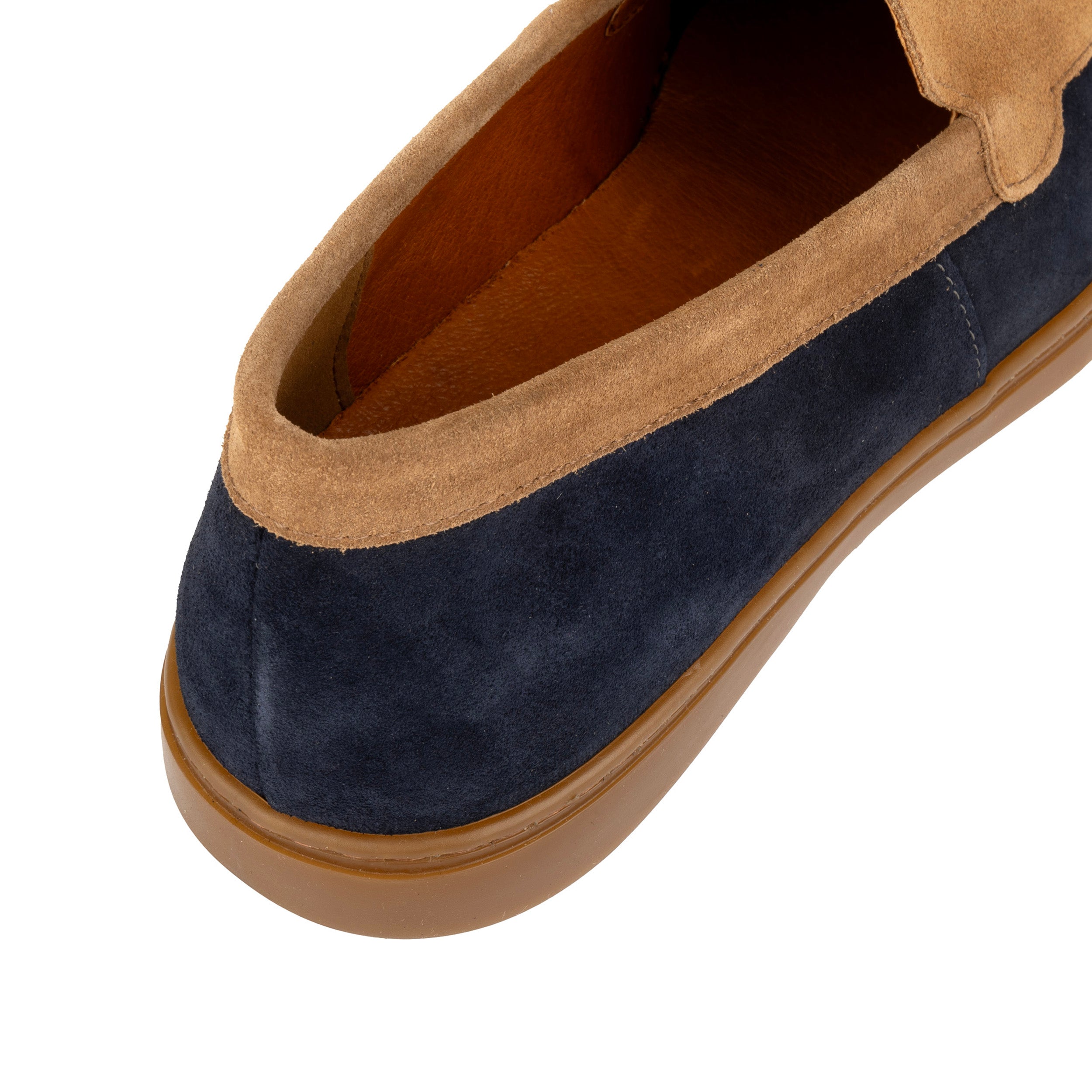 Gareth - Tan & Dark Blue - Men’s Two Tone Suede Loafer