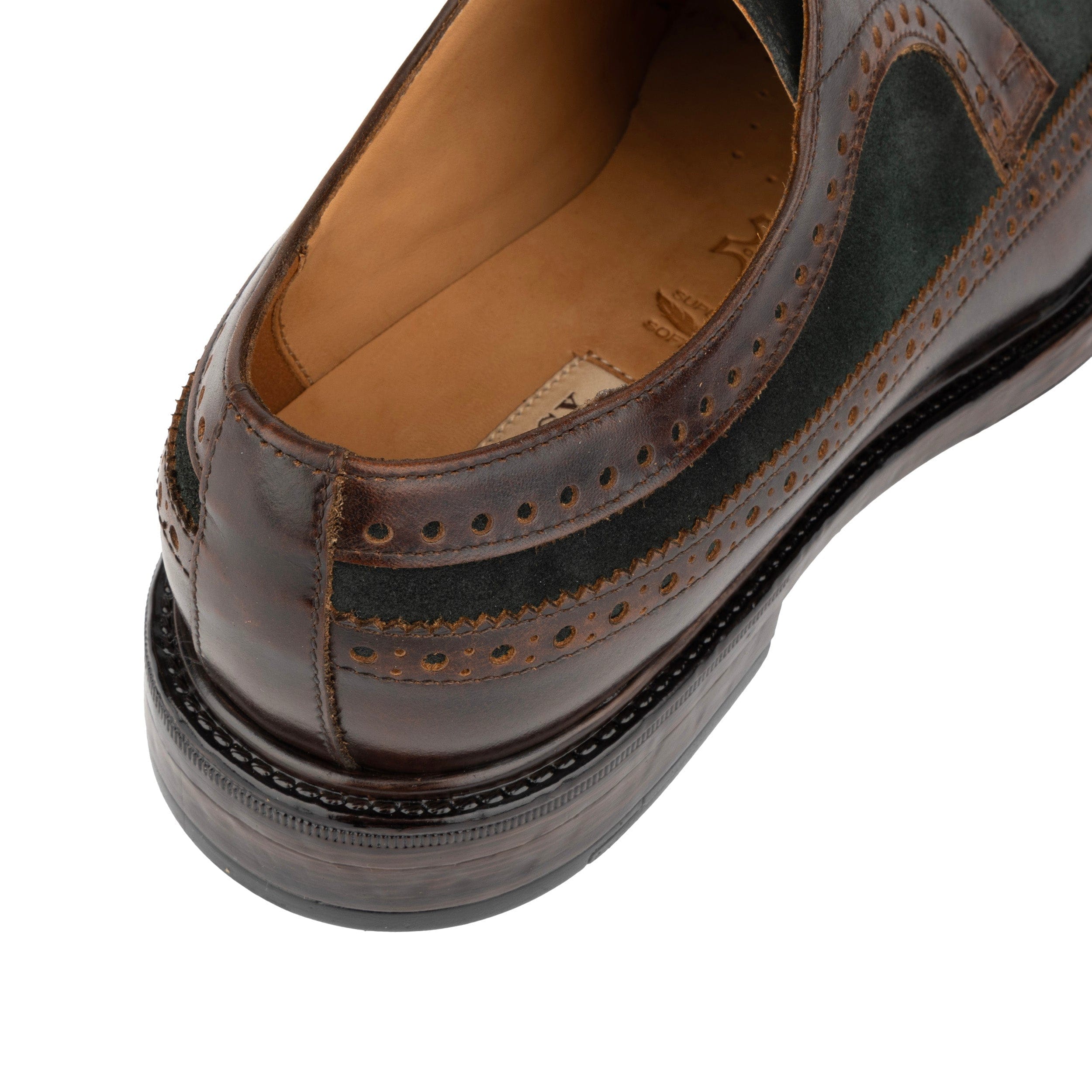 Elwood - Khaki & Brown - Men's Leather Brogue Shoe