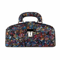 Gazelle - Black Flower - Women’s leather top handle & crossbody bag