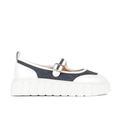 Sophie - Denim - Women's Suede & Denim Mary-Jane Trainer
