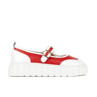 Sophie - Red - Women's Leather Mary-Jane Trainer