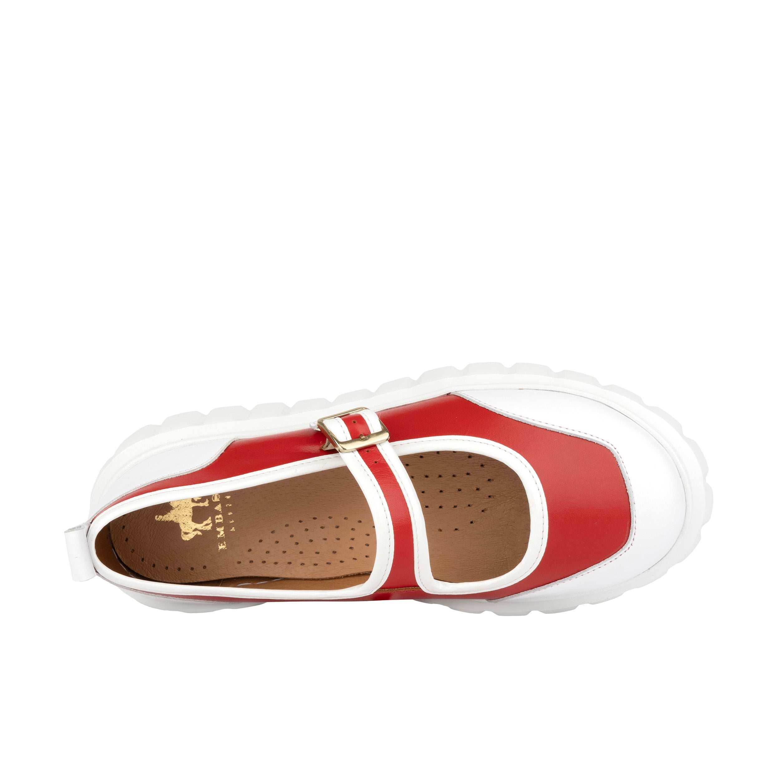 Sophie - Red - Women's Leather Mary-Jane Trainer