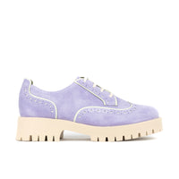 Artisan - Lavender - Women's Suede Lace-up Shoe with Brogue Detailing
