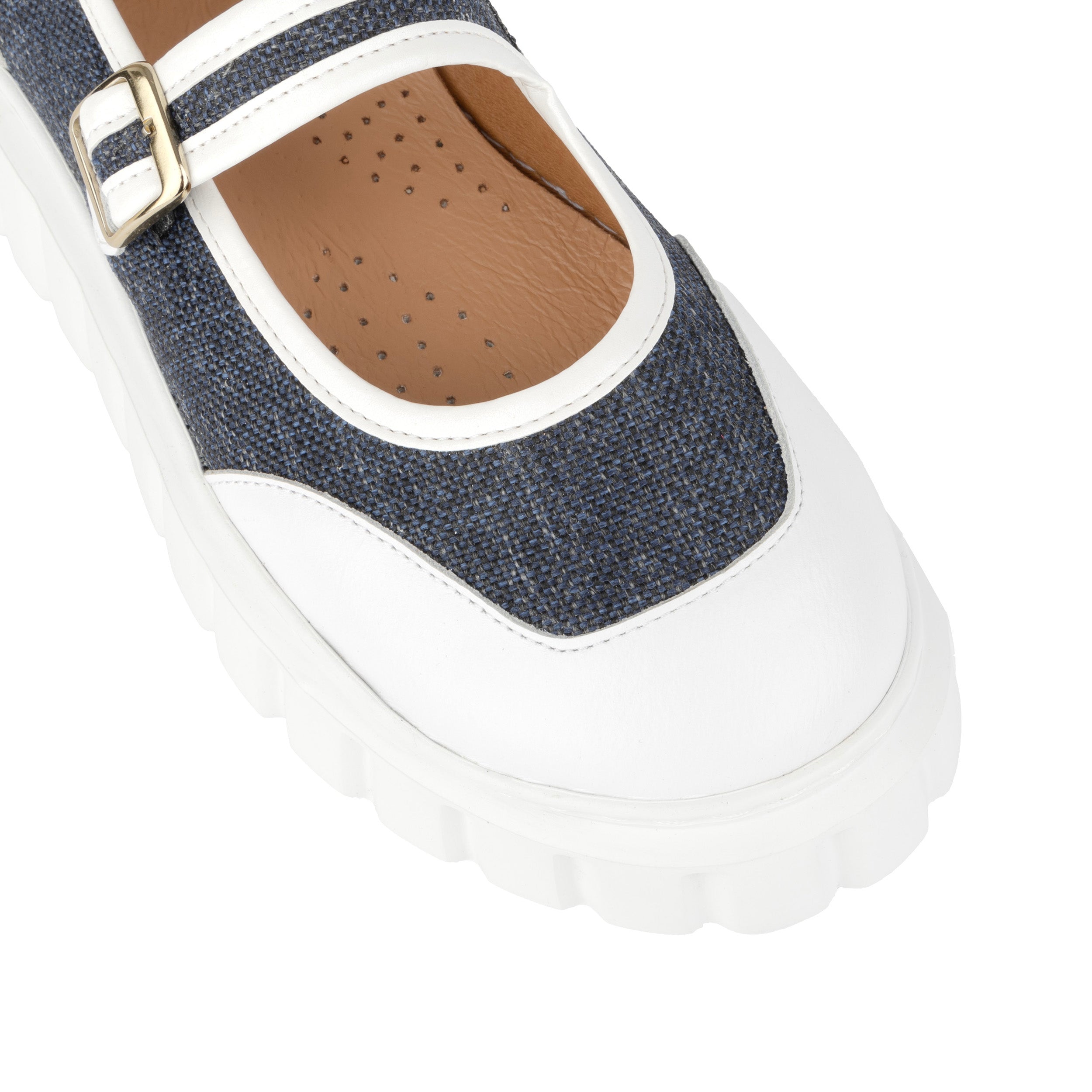 Sophie - Denim - Women's Suede & Denim Mary-Jane Trainer