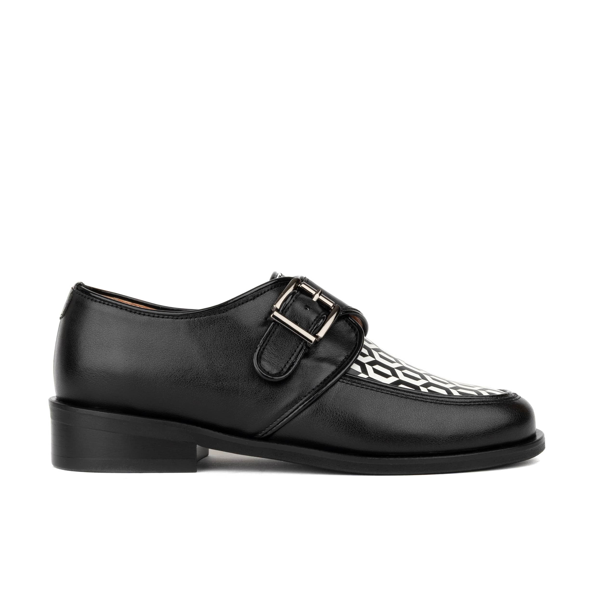 Fiorentina - Black & Hexa - Women's Leather Single Monk Strap Shoe