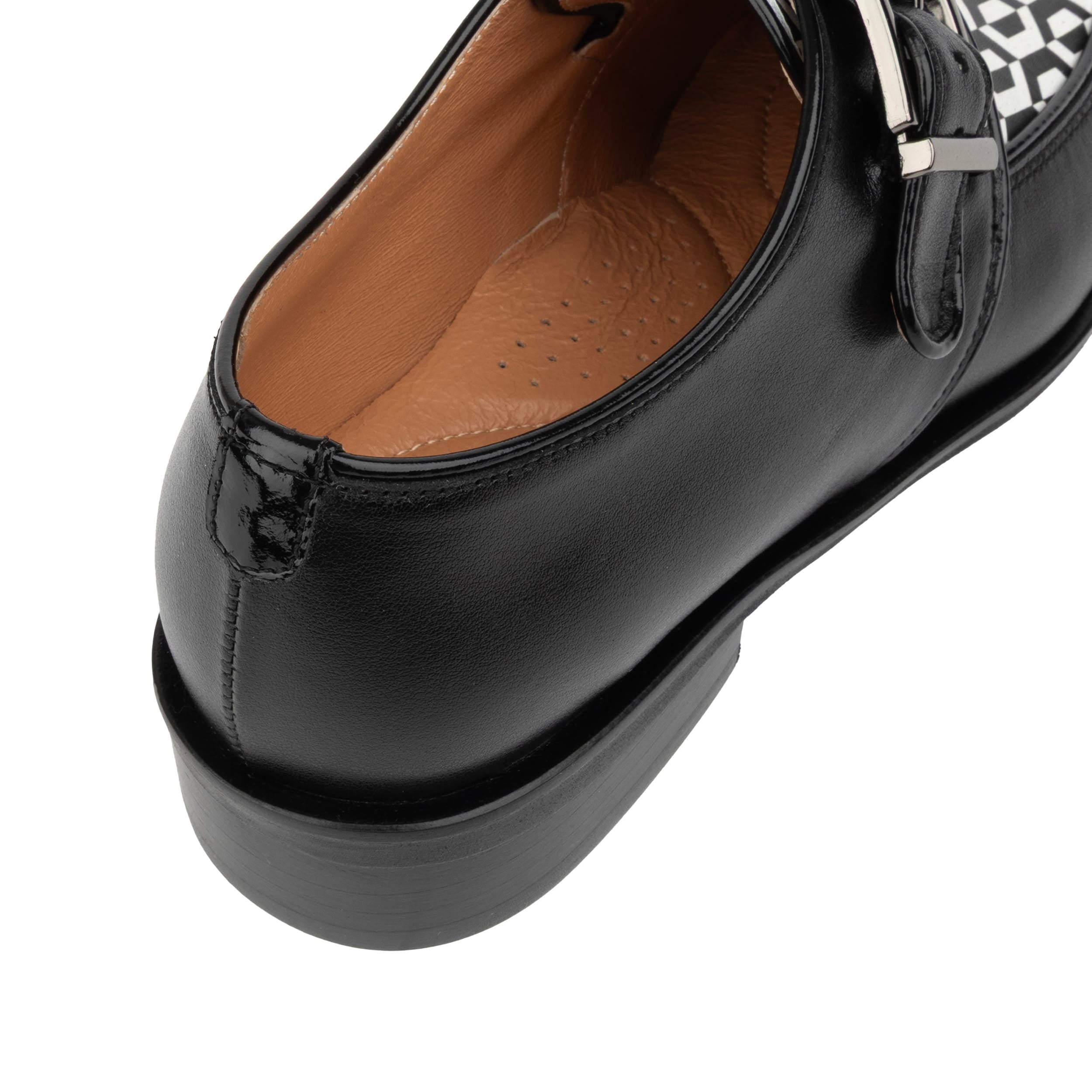 Fiorentina - Black & Hexa - Women's Leather Single Monk Strap Shoe