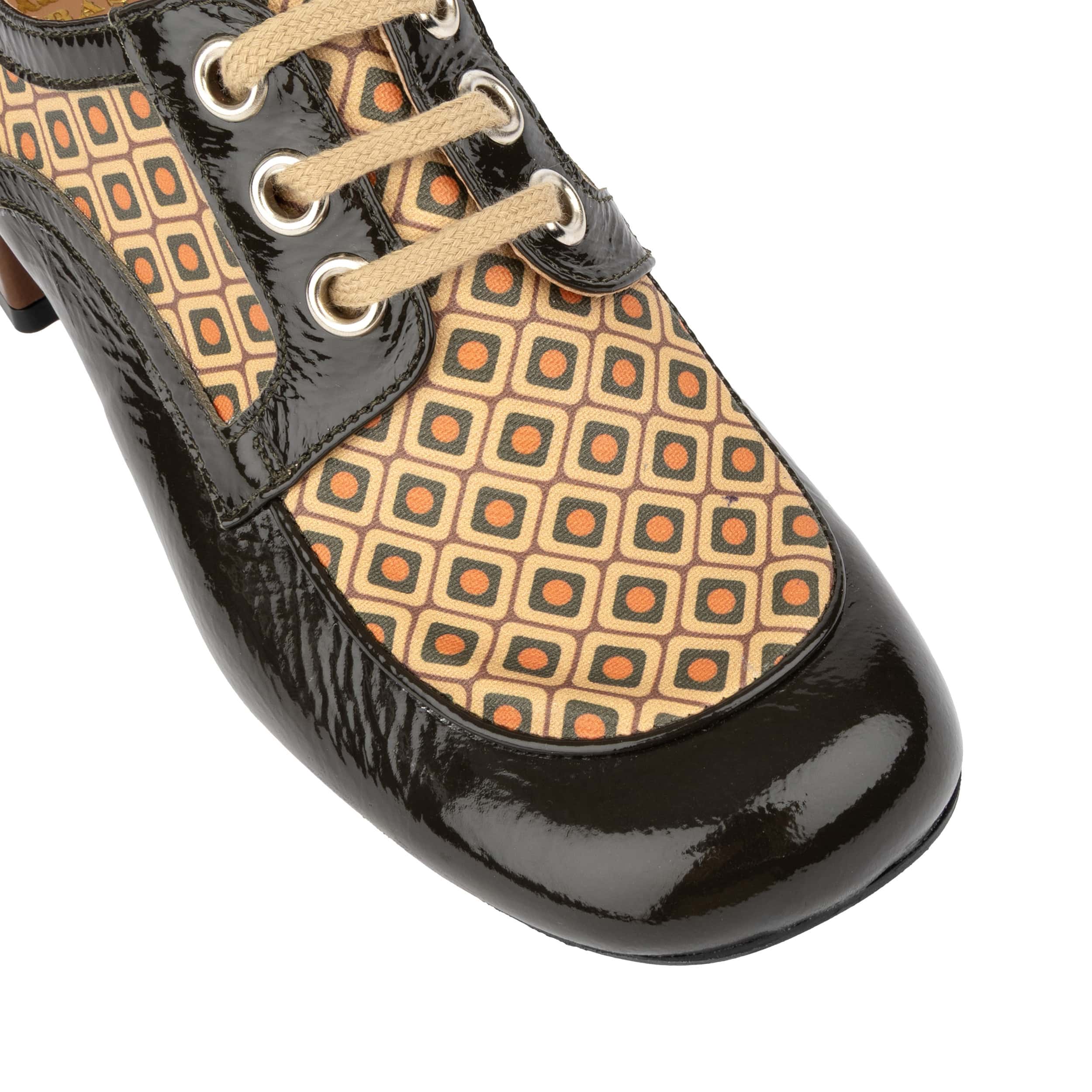 Sovereign - Brown Mix - Women's leather lace up shoe with block heel