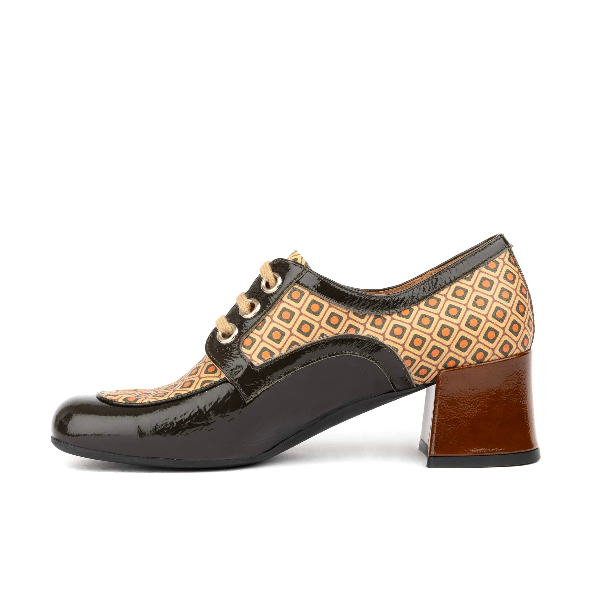 Sovereign - Brown Mix - Women's leather lace up shoe with block heel
