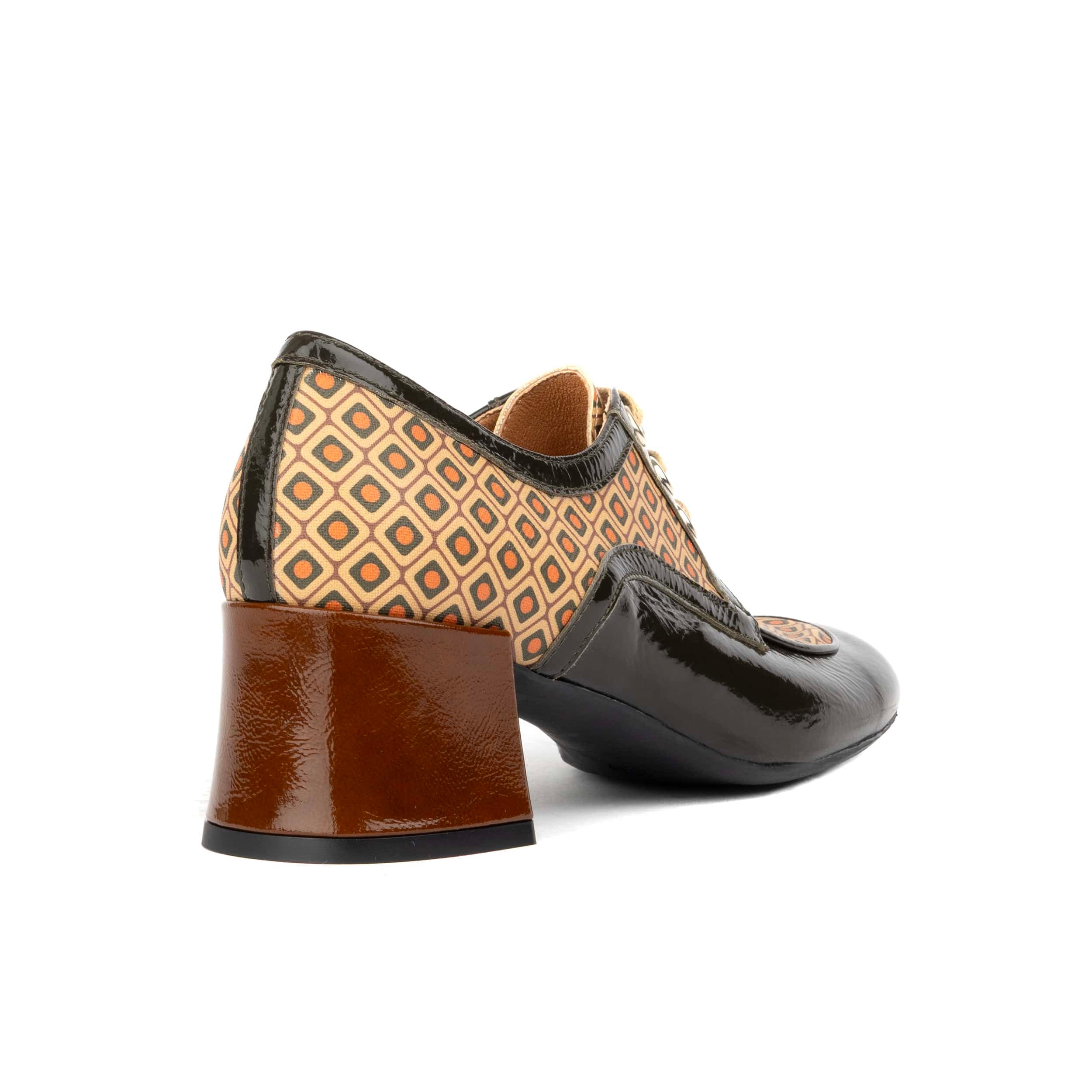 Sovereign - Brown Mix - Women's leather lace up shoe with block heel