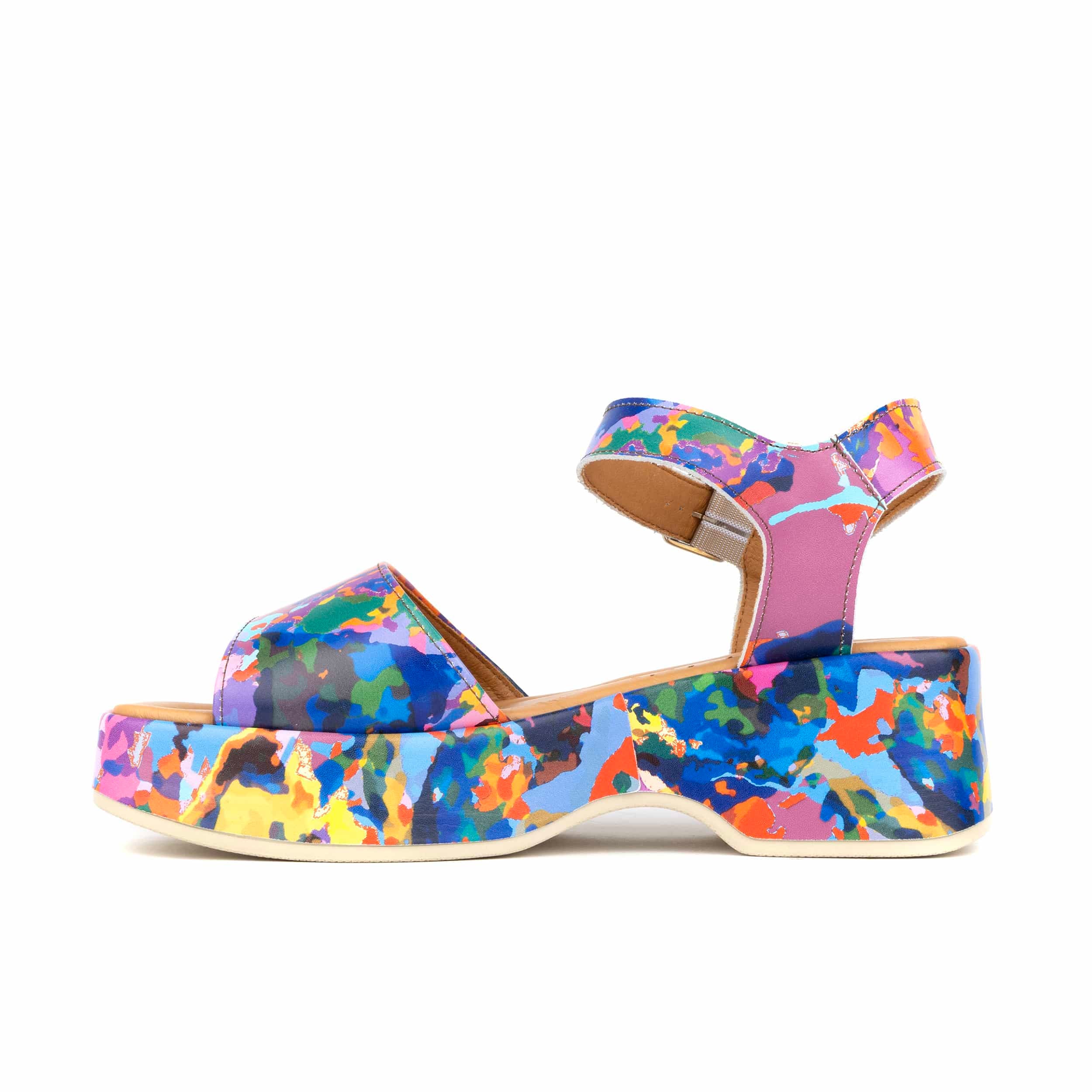 Palm Rise - Summer Colours - Women's Leather Platform Sandal
