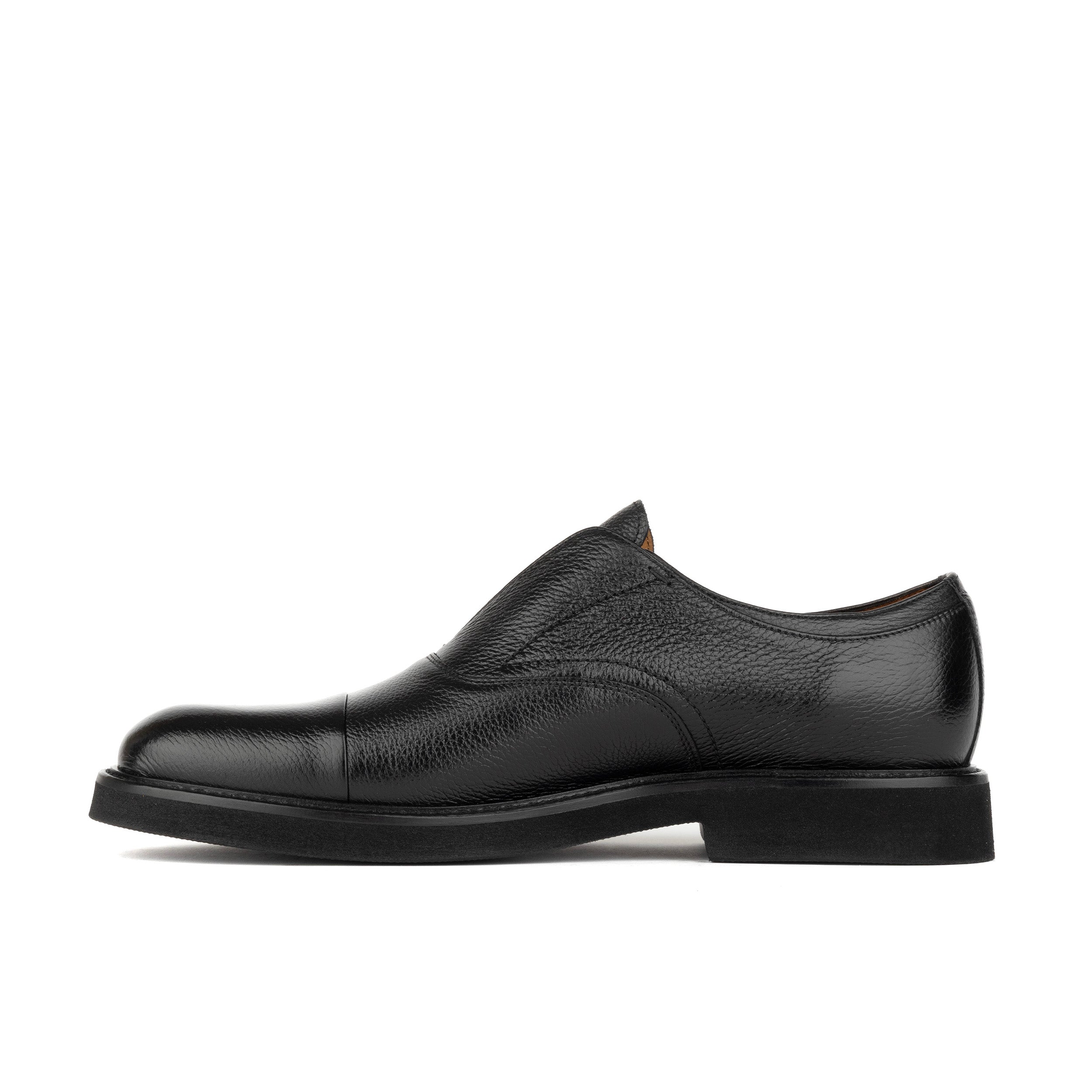 Dunlee - Black - Men's leather slip-on loafer
