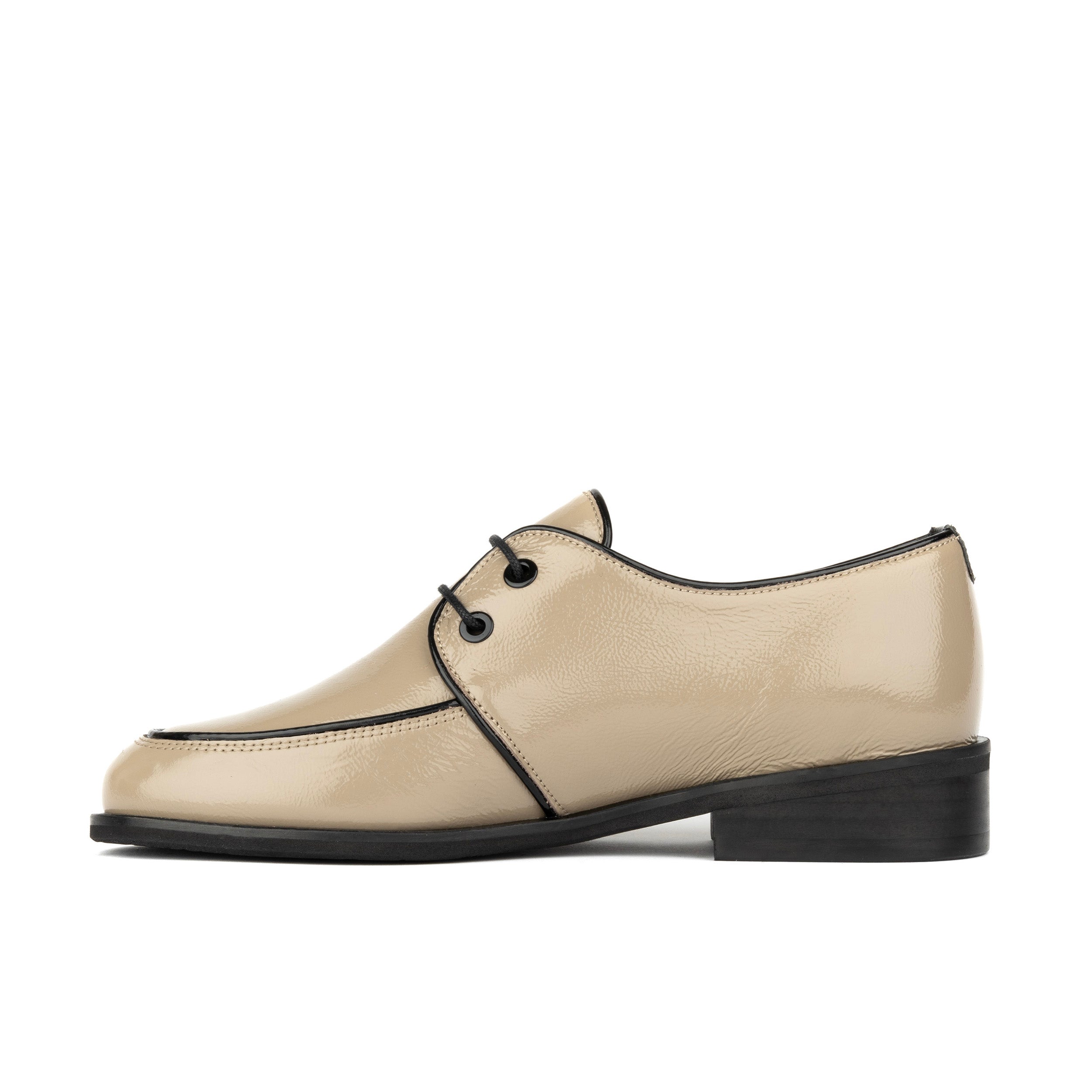 Kiss - Grey & Brown - Women's patent leather lace up shoe